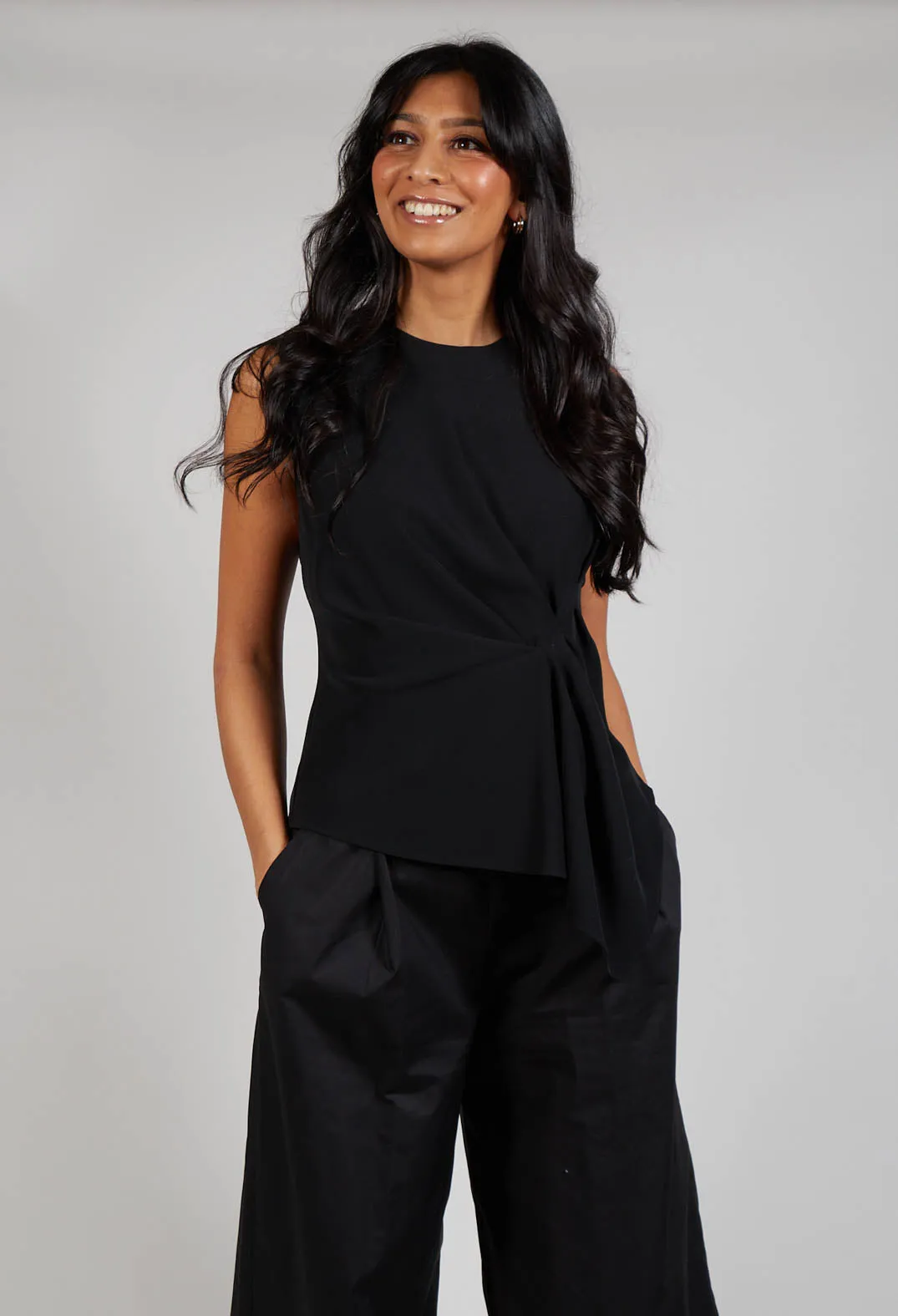 Black Ruched Vest Top