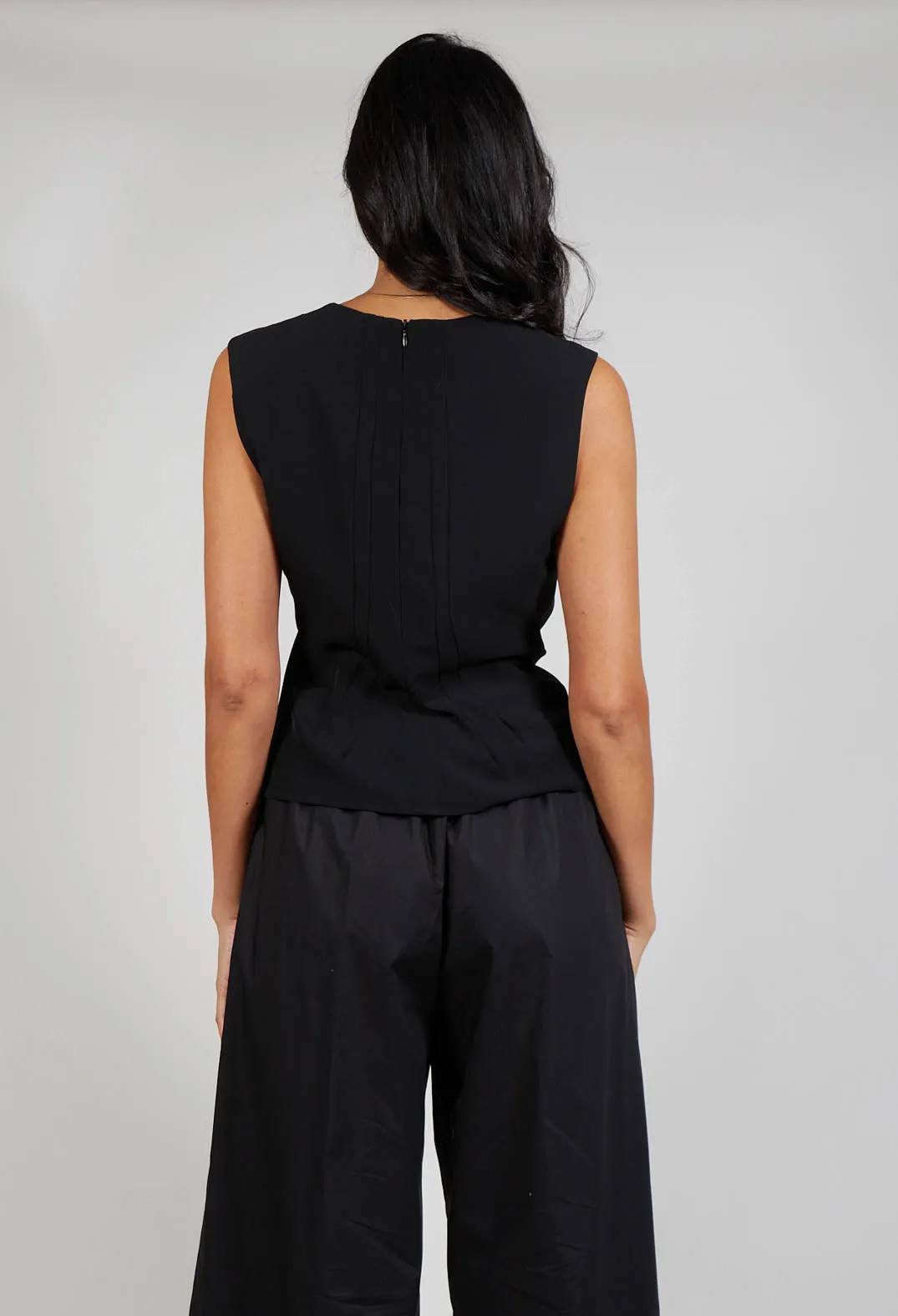 Black Ruched Vest Top