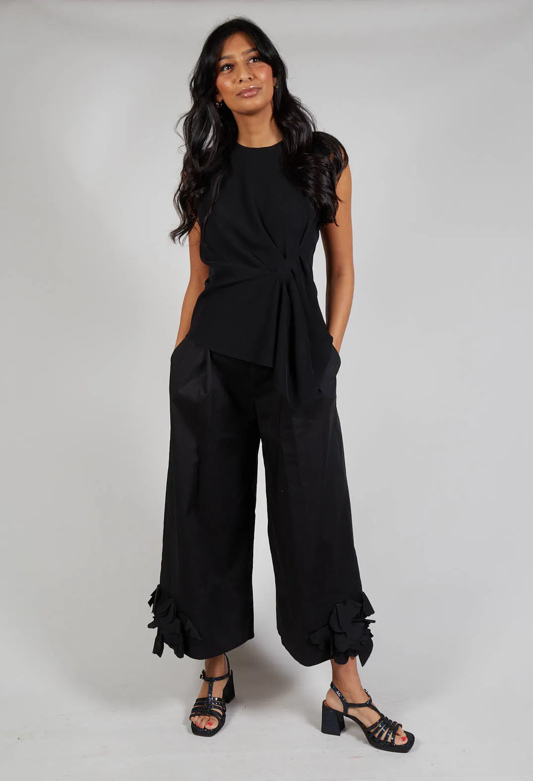 Black Ruched Vest Top