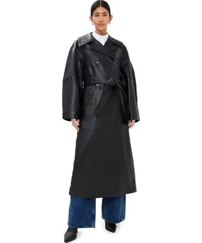 Róhe Leather Trench Coat Black Small