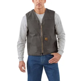 Durable Sherpa-Lined Vest in Sandstone Color