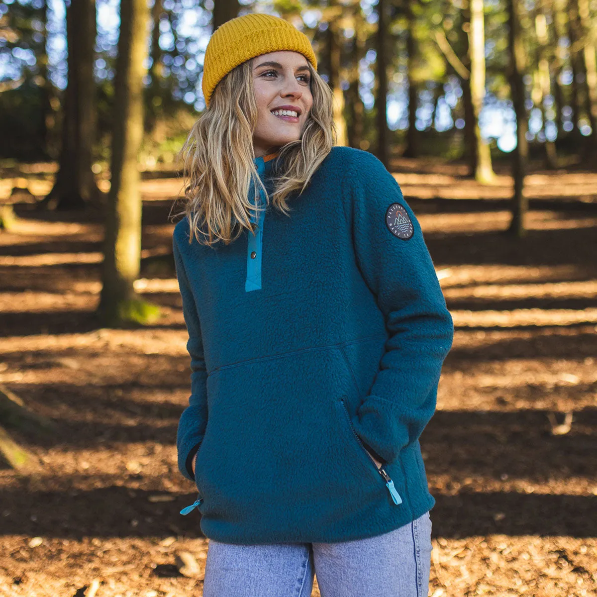 Sequoia Blue Coral Recycled Sherpa Fleece Pullover