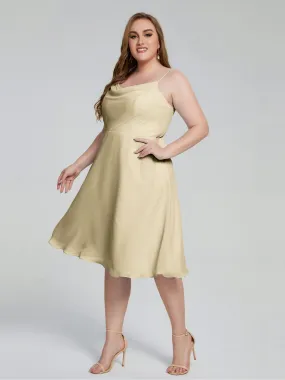 Mckenzie Short Spaghetti Strap Plus Size Chiffon Bridesmaid Dress