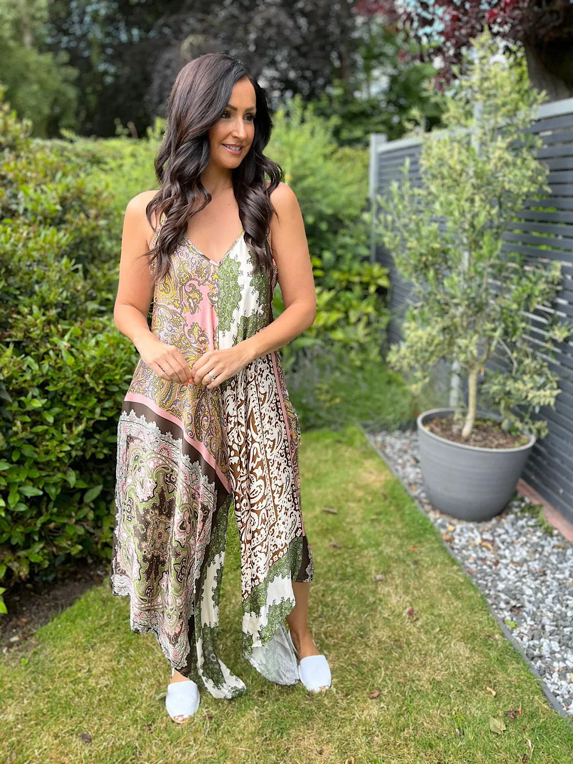 Silk Paisley Print Jumpsuit Verona