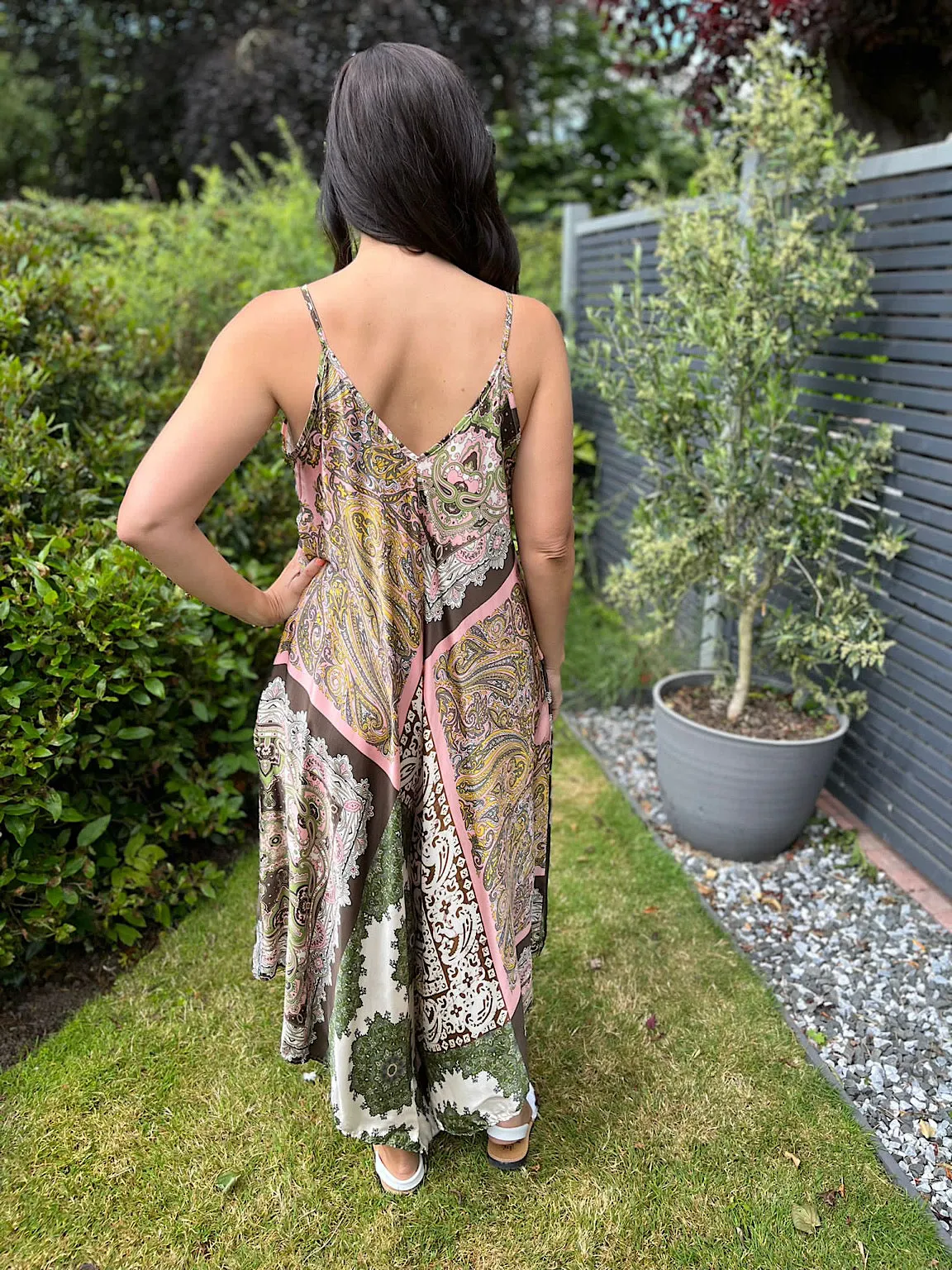 Silk Paisley Print Jumpsuit Verona