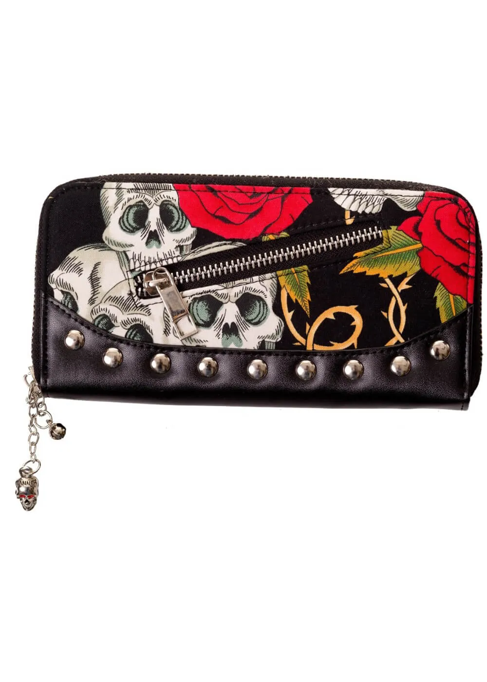 Black Rockabilly Skull & Roses Wallet by Banned