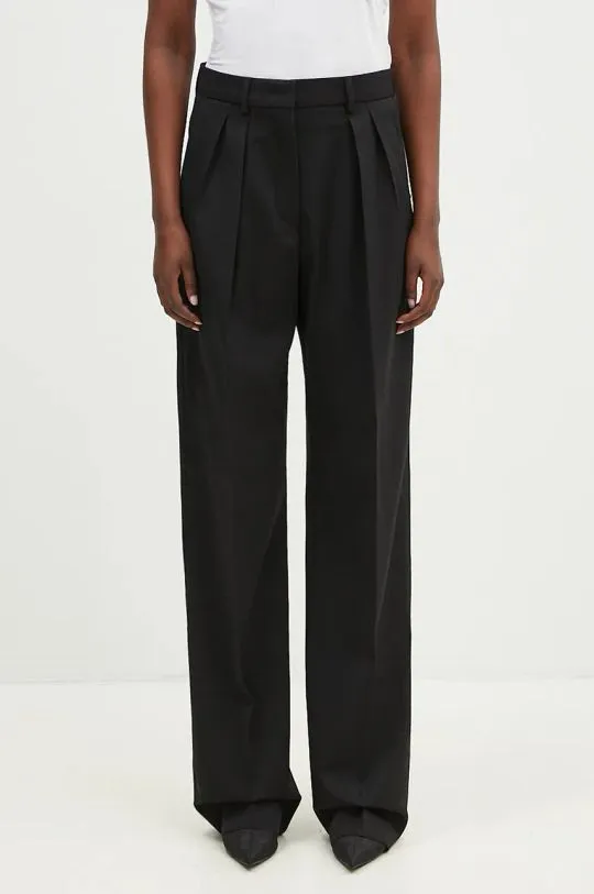 Sportmax black wool trousers in Assuan color 2422136032600