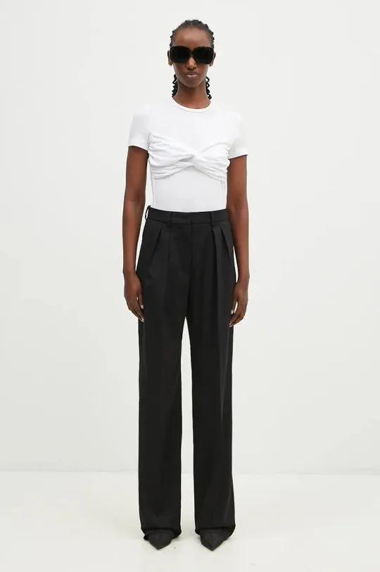 Sportmax black wool trousers in Assuan color 2422136032600