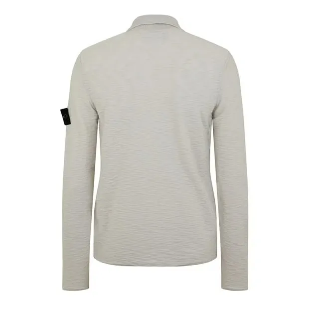 Wool Streetwear Long-Sleeve Polo with Logo