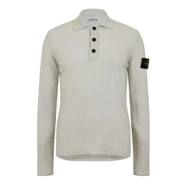 Wool Streetwear Long-Sleeve Polo with Logo