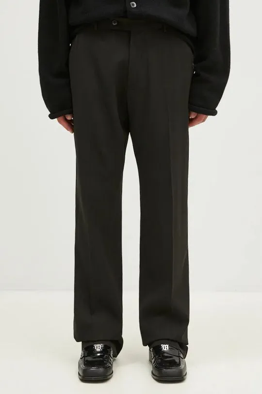 Tailored Relaxed Fit Wool Trousers Black 303WT05006