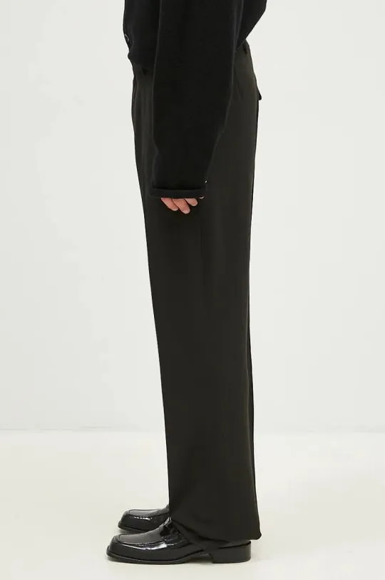 Tailored Relaxed Fit Wool Trousers Black 303WT05006