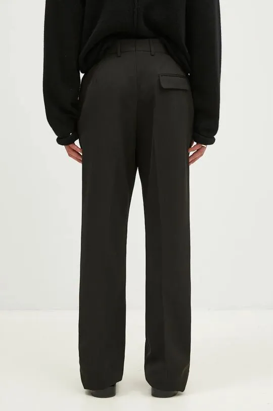 Tailored Relaxed Fit Wool Trousers Black 303WT05006