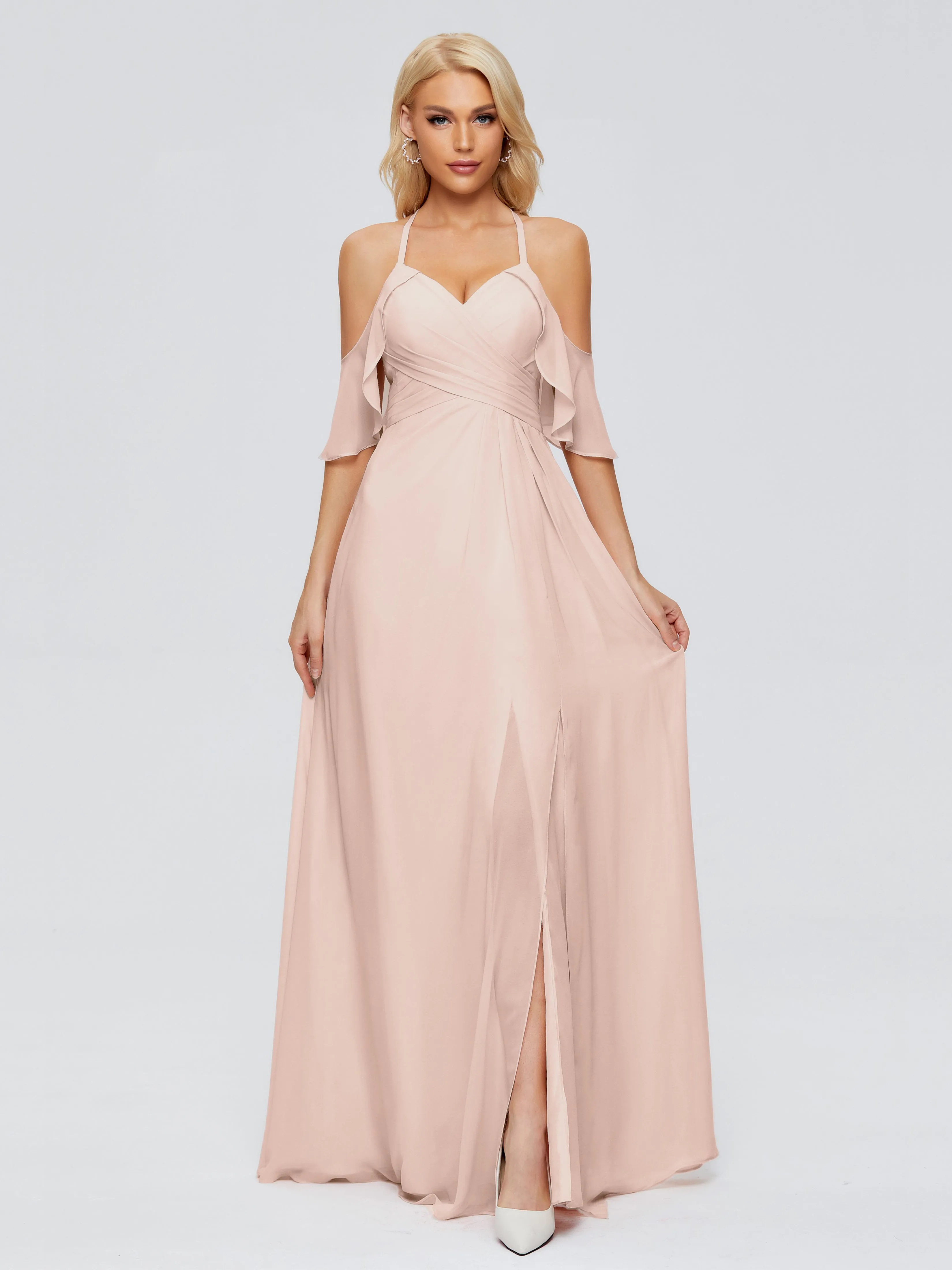 Bridesmaid Dresses Taylor Split-front A-line Chiffon