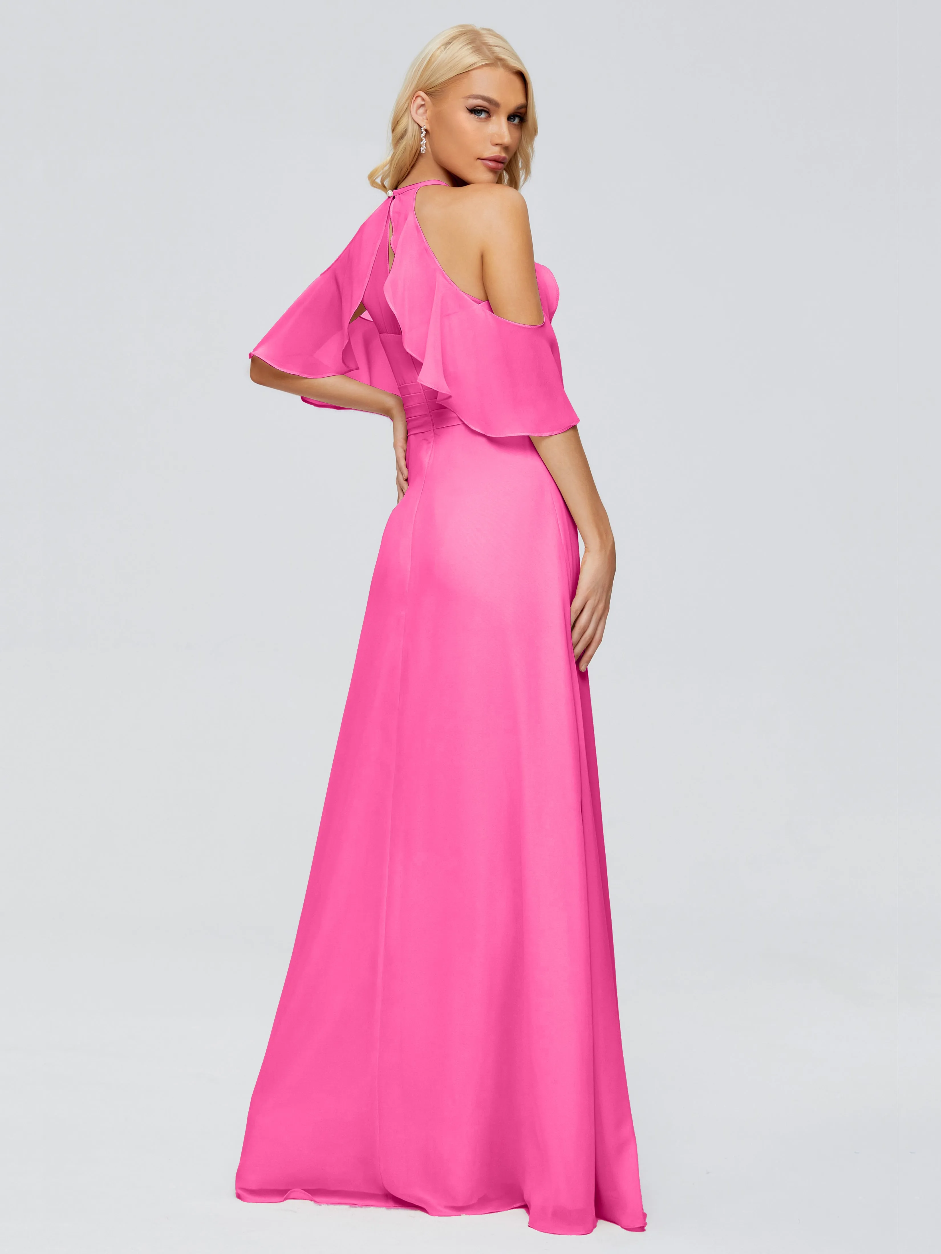 Bridesmaid Dresses Taylor Split-front A-line Chiffon