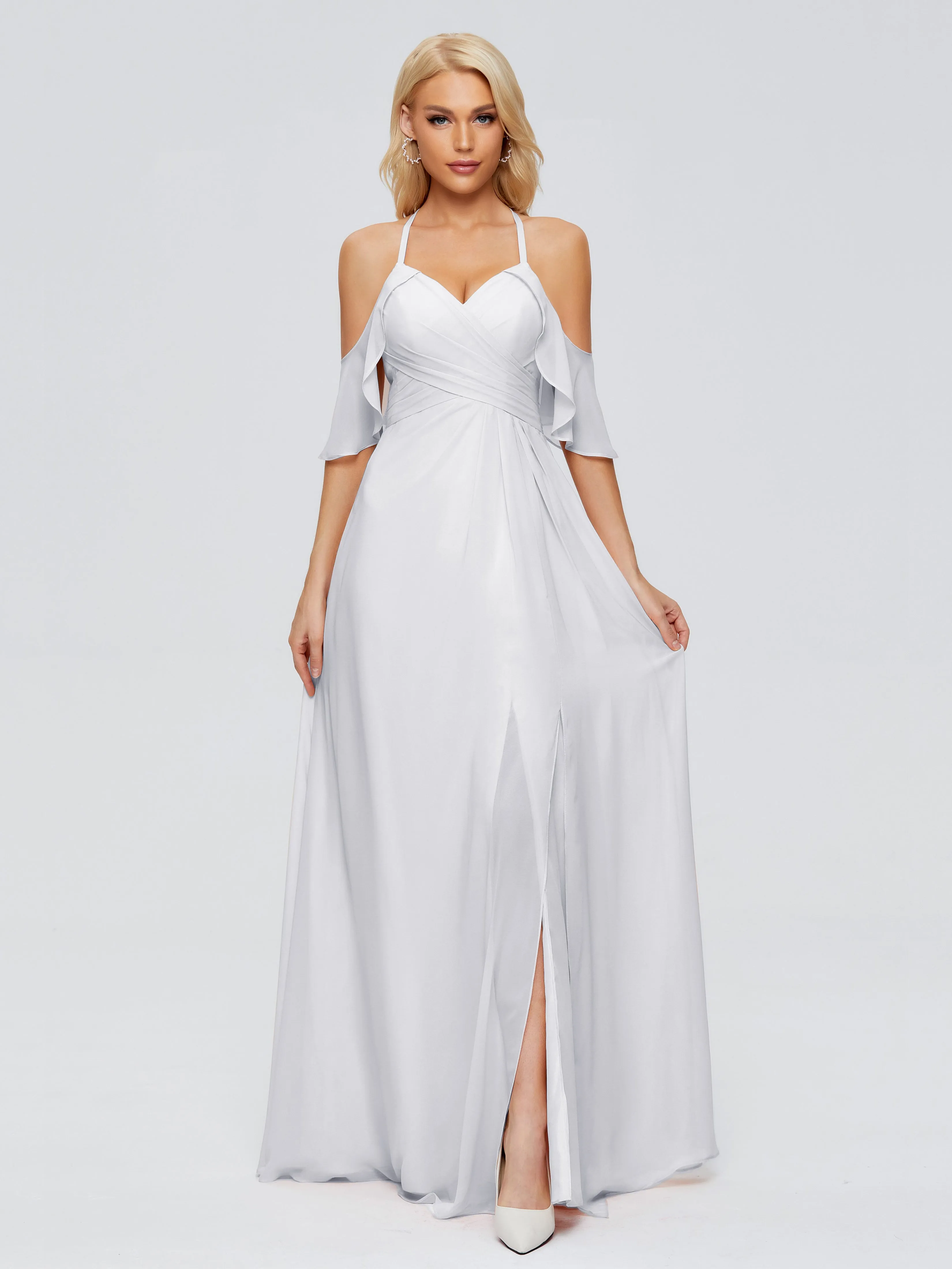 Bridesmaid Dresses Taylor Split-front A-line Chiffon