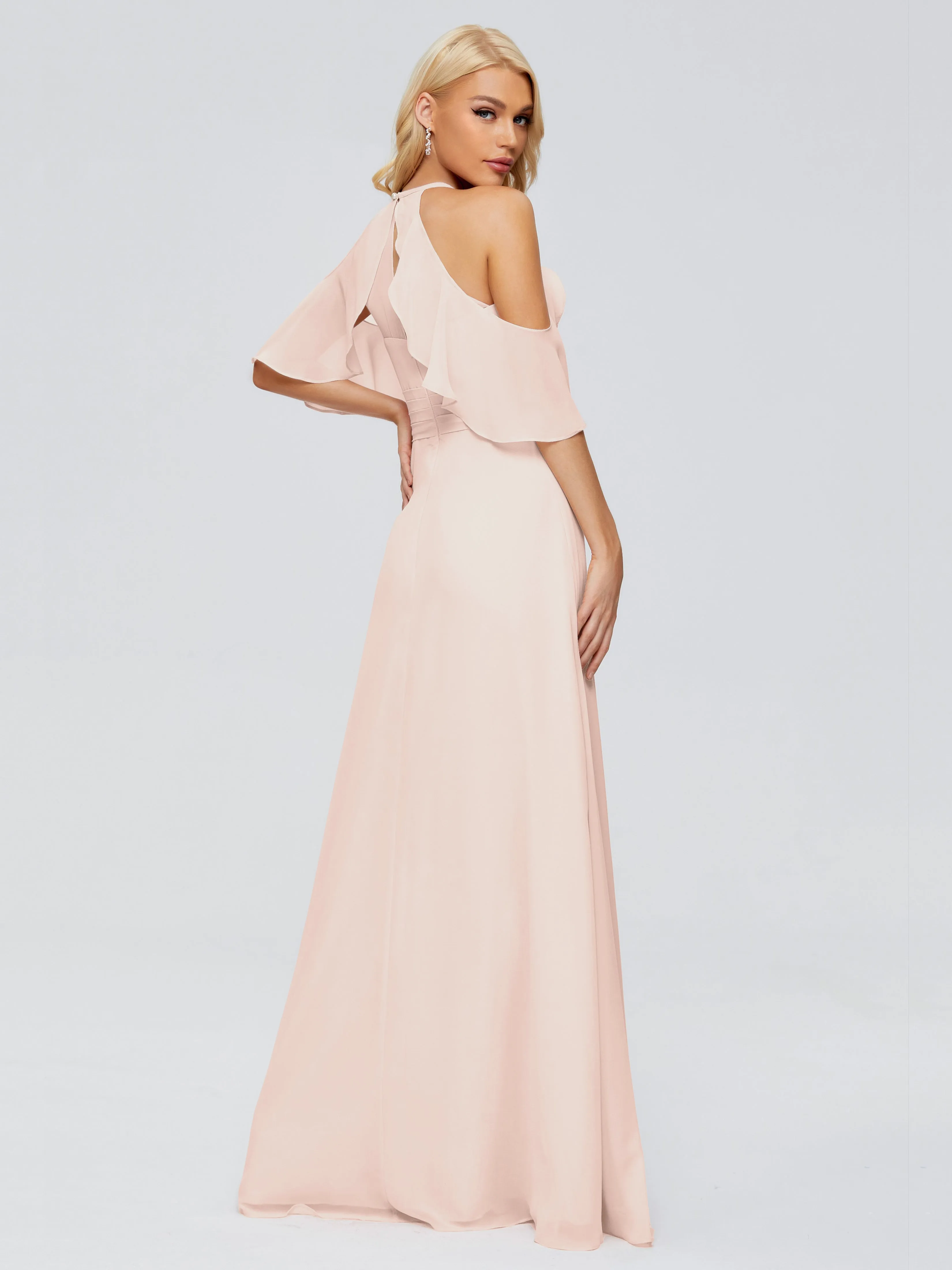 Bridesmaid Dresses Taylor Split-front A-line Chiffon