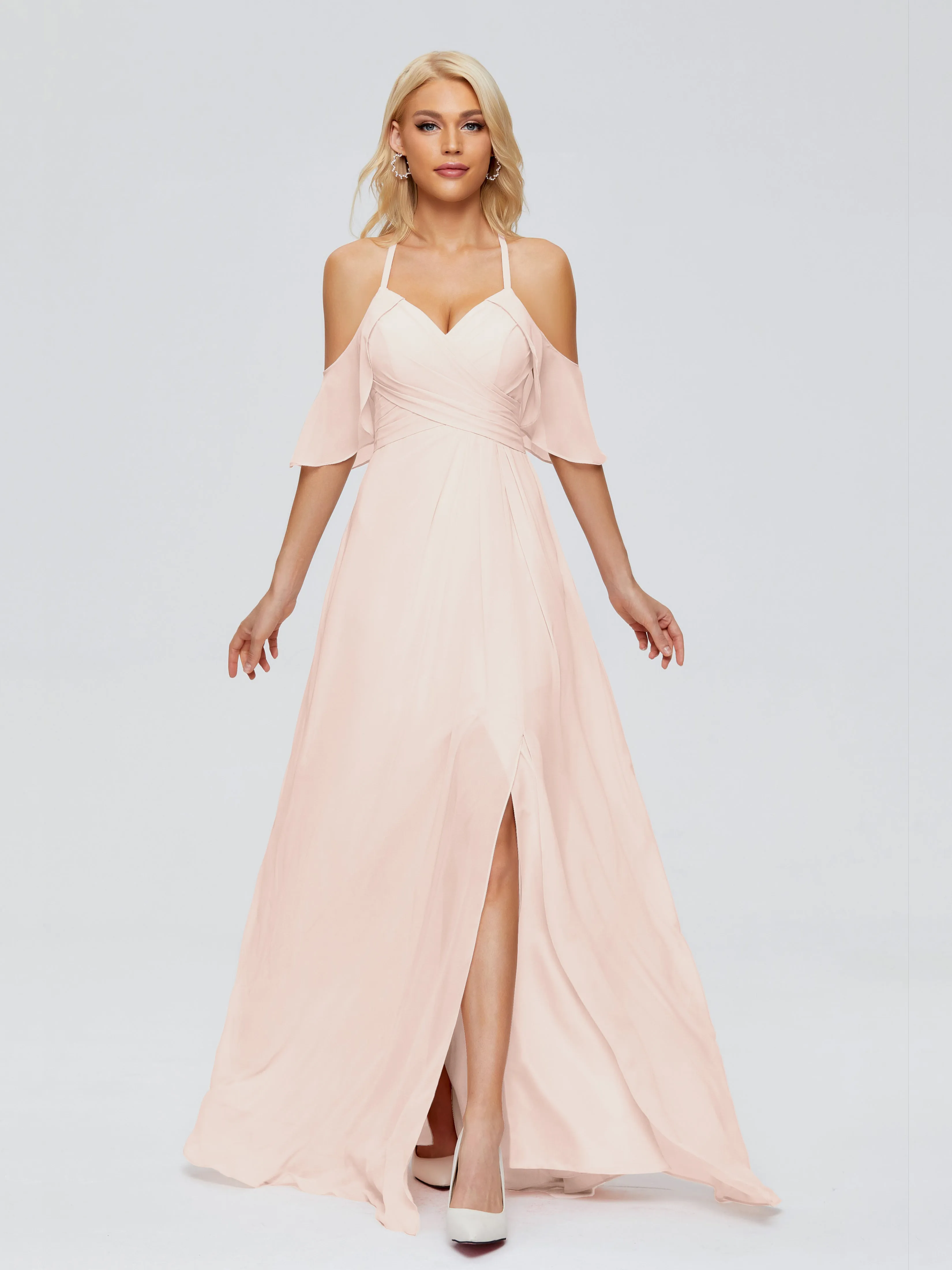 Bridesmaid Dresses Taylor Split-front A-line Chiffon