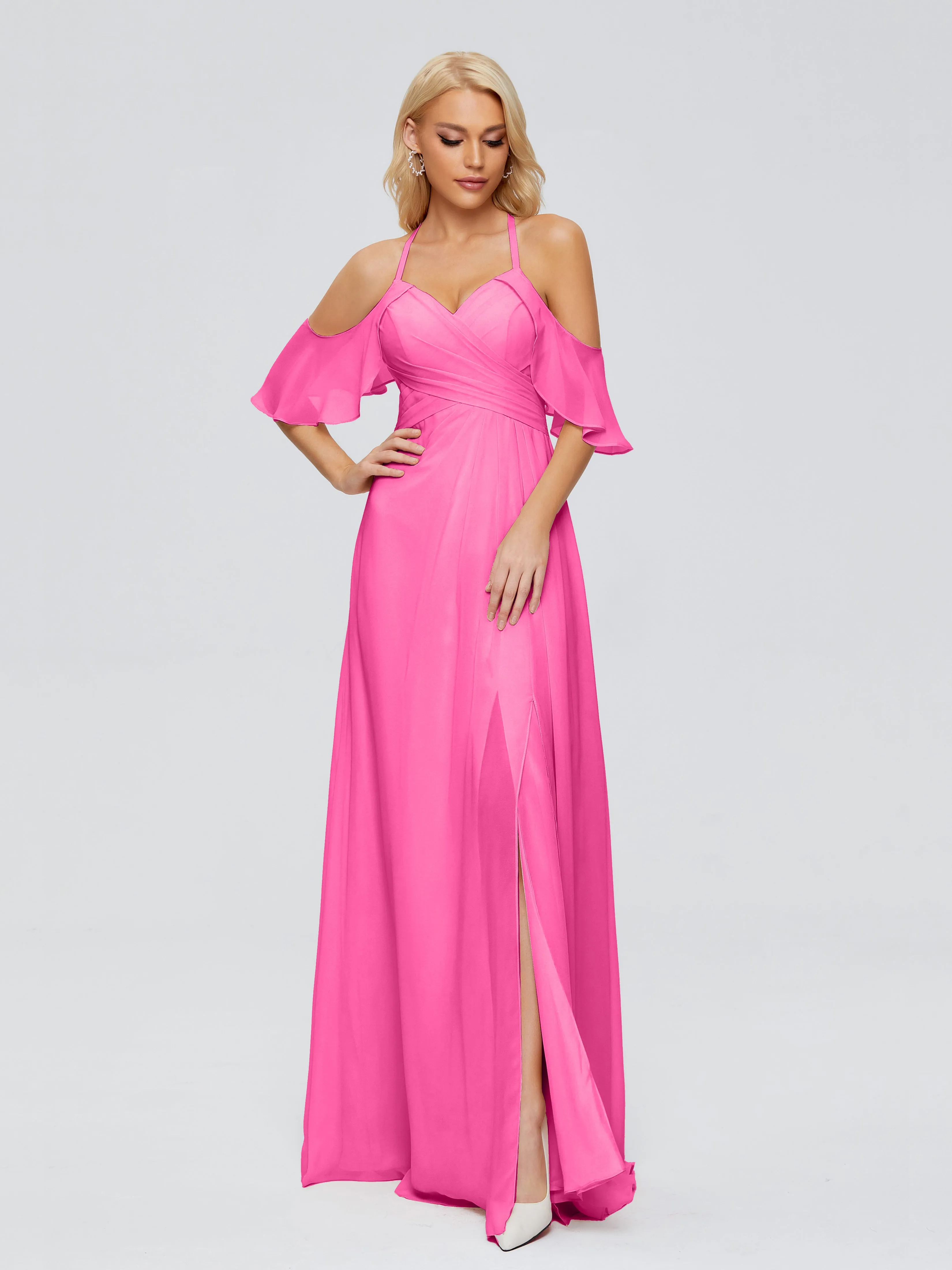 Bridesmaid Dresses Taylor Split-front A-line Chiffon