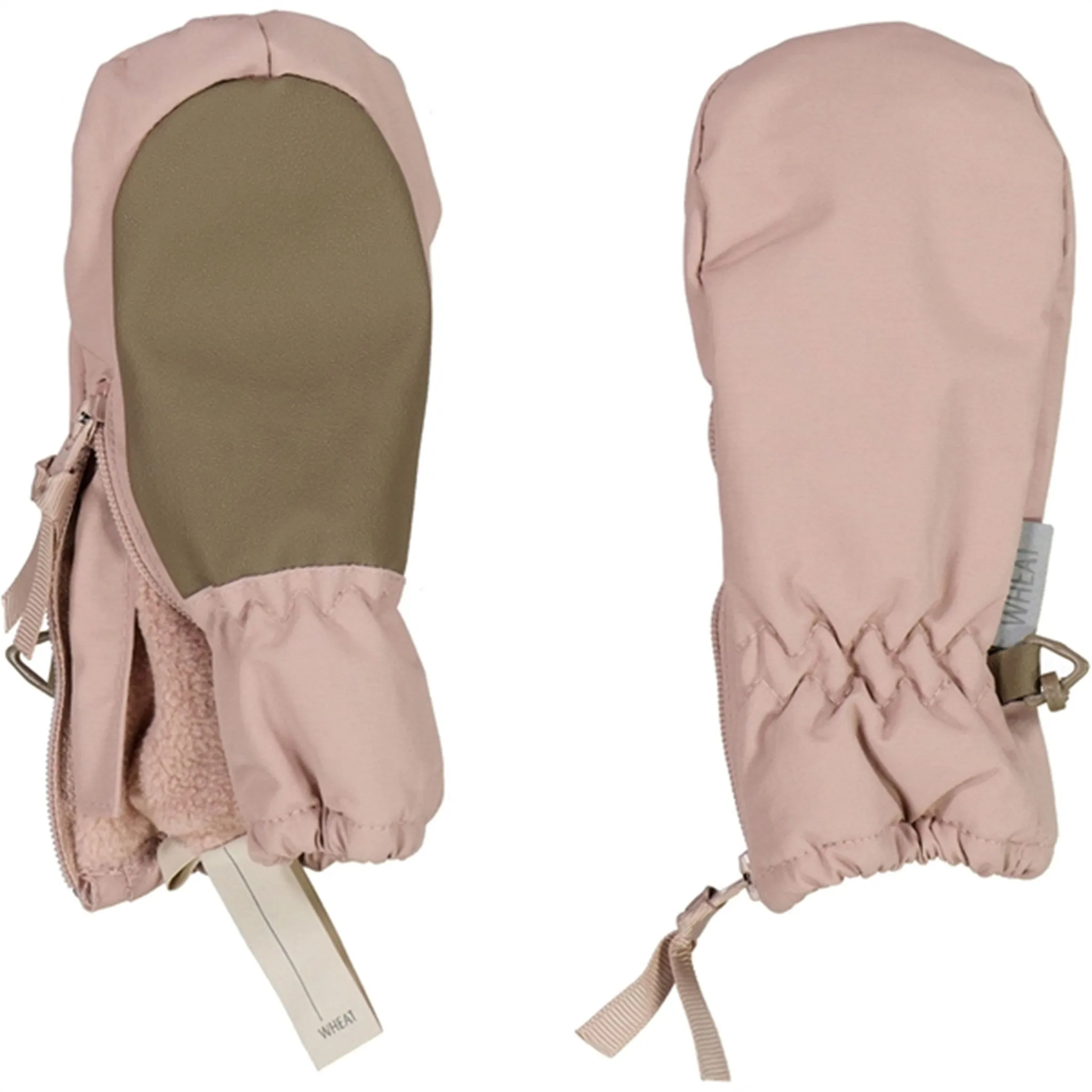 Wheat Tech Rose Zipper Mittens