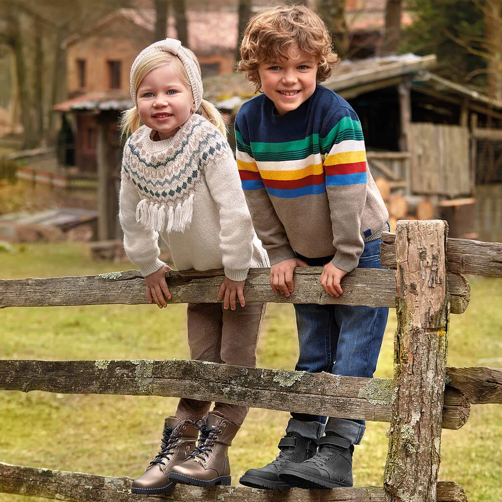 Black Leather Boots for Teen Boys