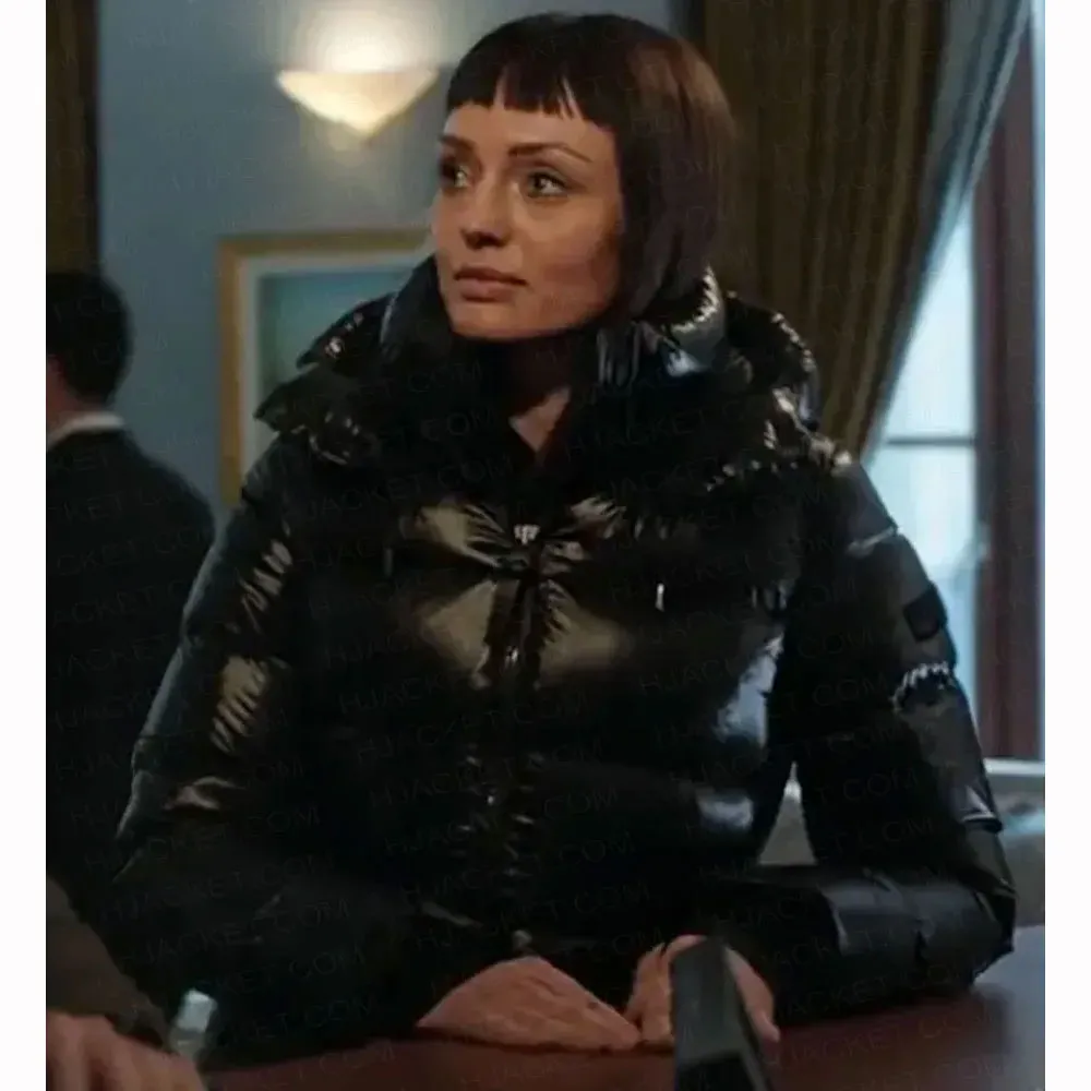 Laura Haddock's The Recruit puffer jacket