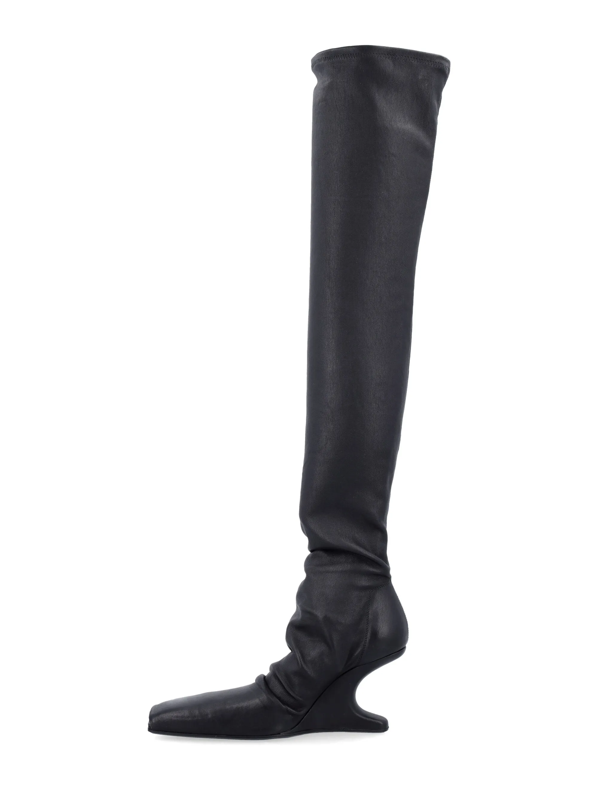 Thigh-High Leather Boots by RICK OWENS