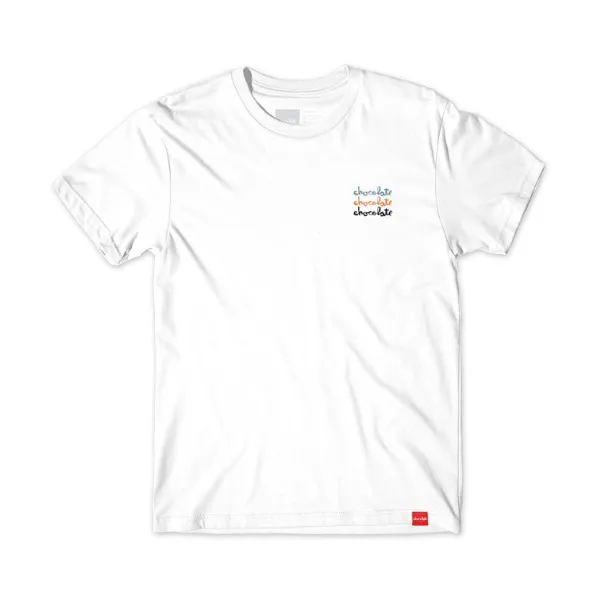 White Triple Stack Tee - Chocolate