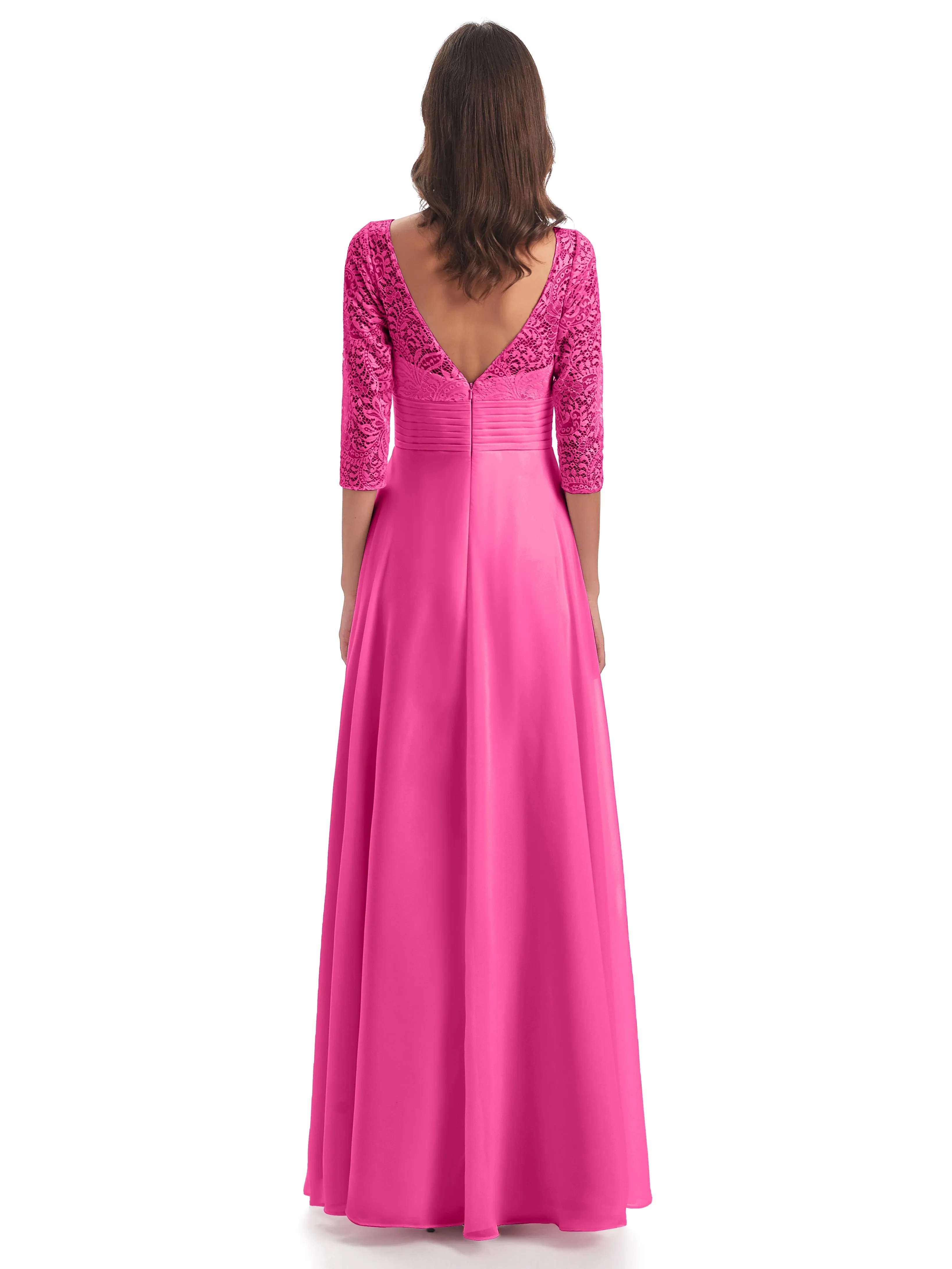 Margaux V-Back 3/4 Sleeve Bridesmaid Dress