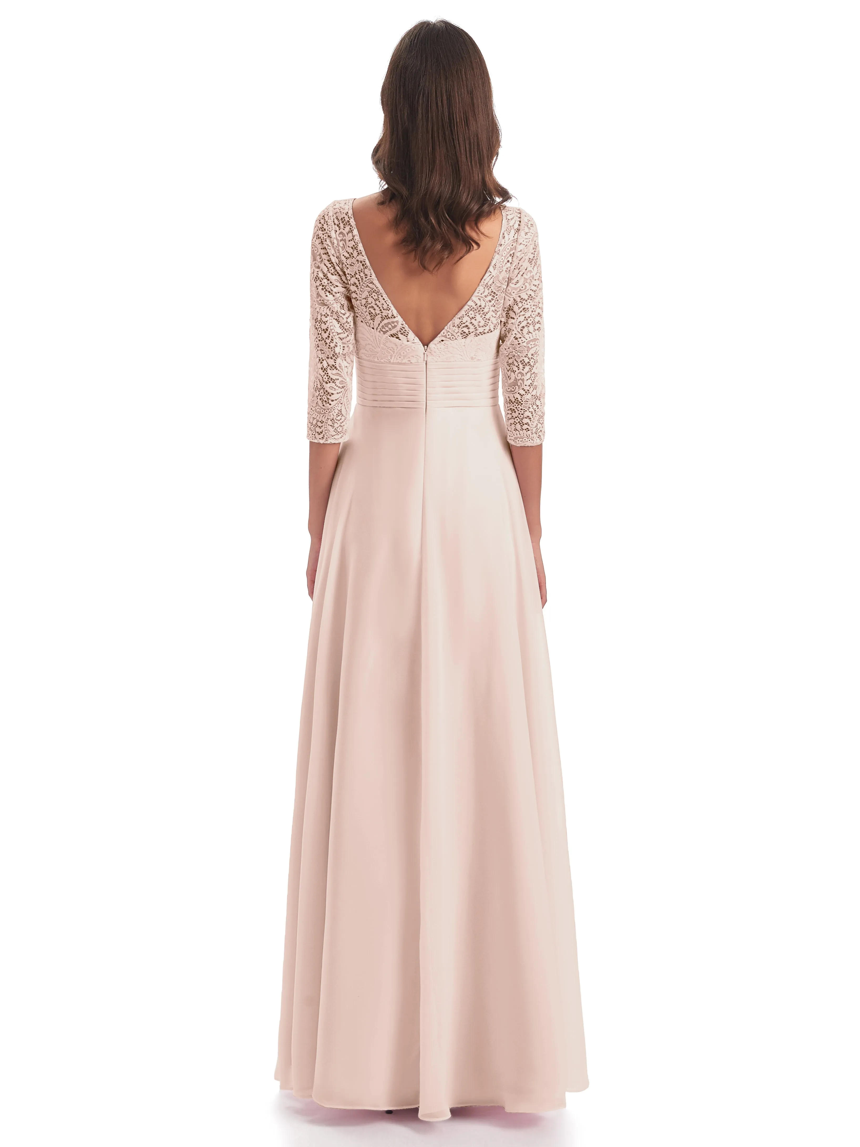 Margaux V-Back 3/4 Sleeve Bridesmaid Dress