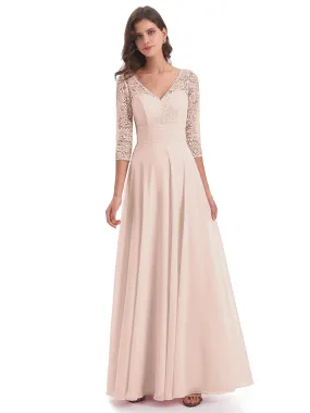 Margaux V-Back 3/4 Sleeve Bridesmaid Dress