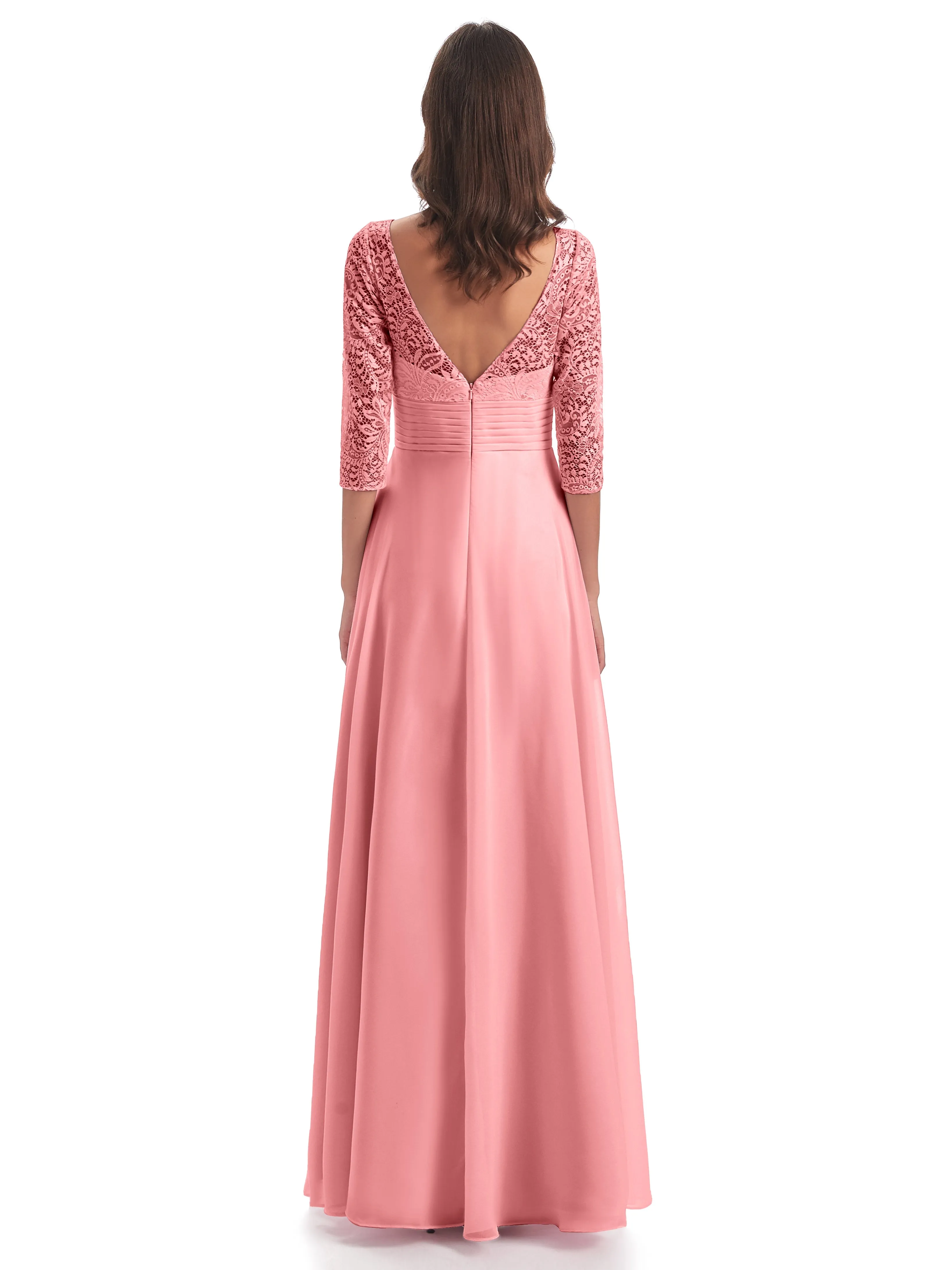 Margaux V-Back 3/4 Sleeve Bridesmaid Dress