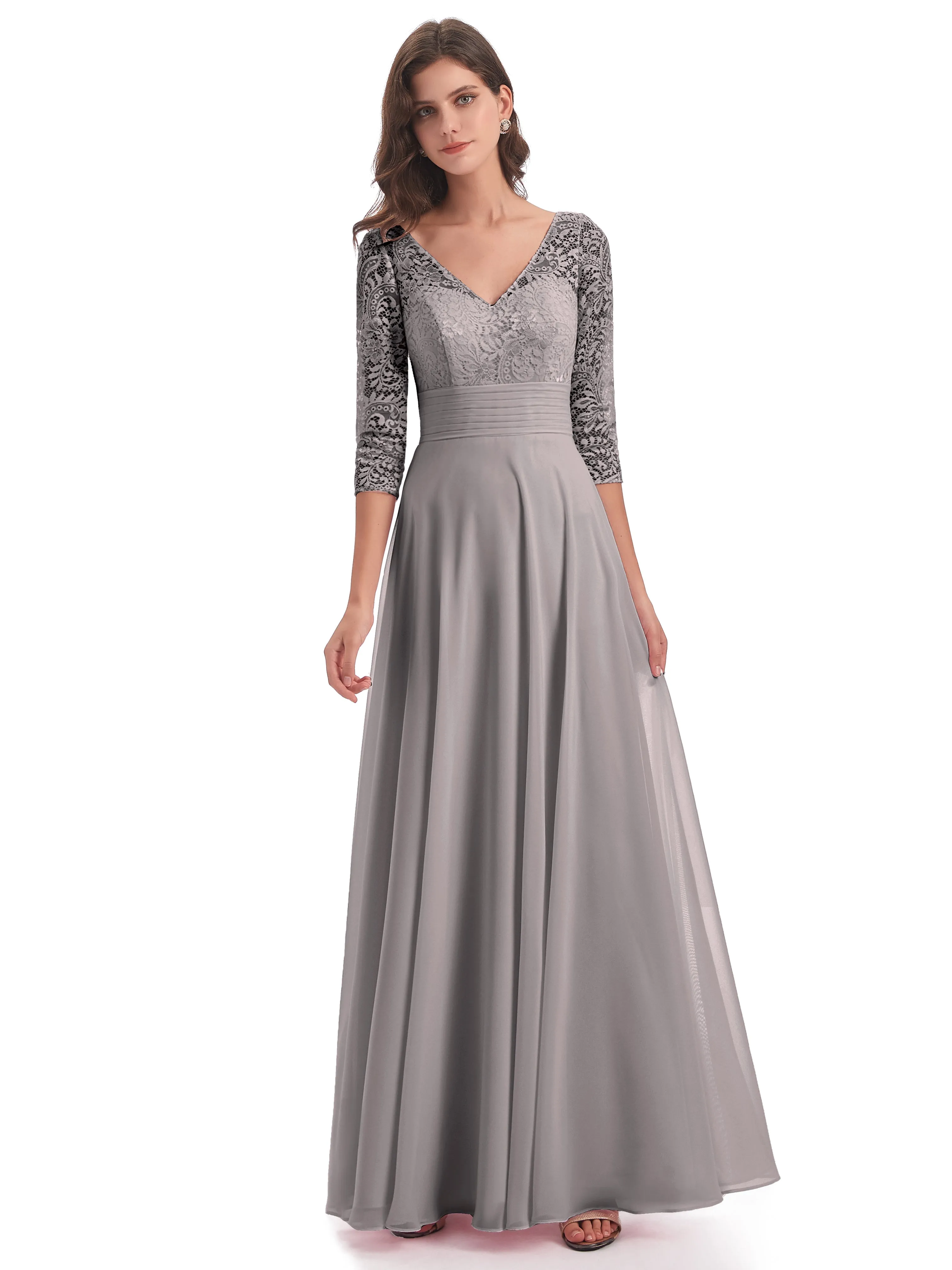 Margaux V-Back 3/4 Sleeve Bridesmaid Dress