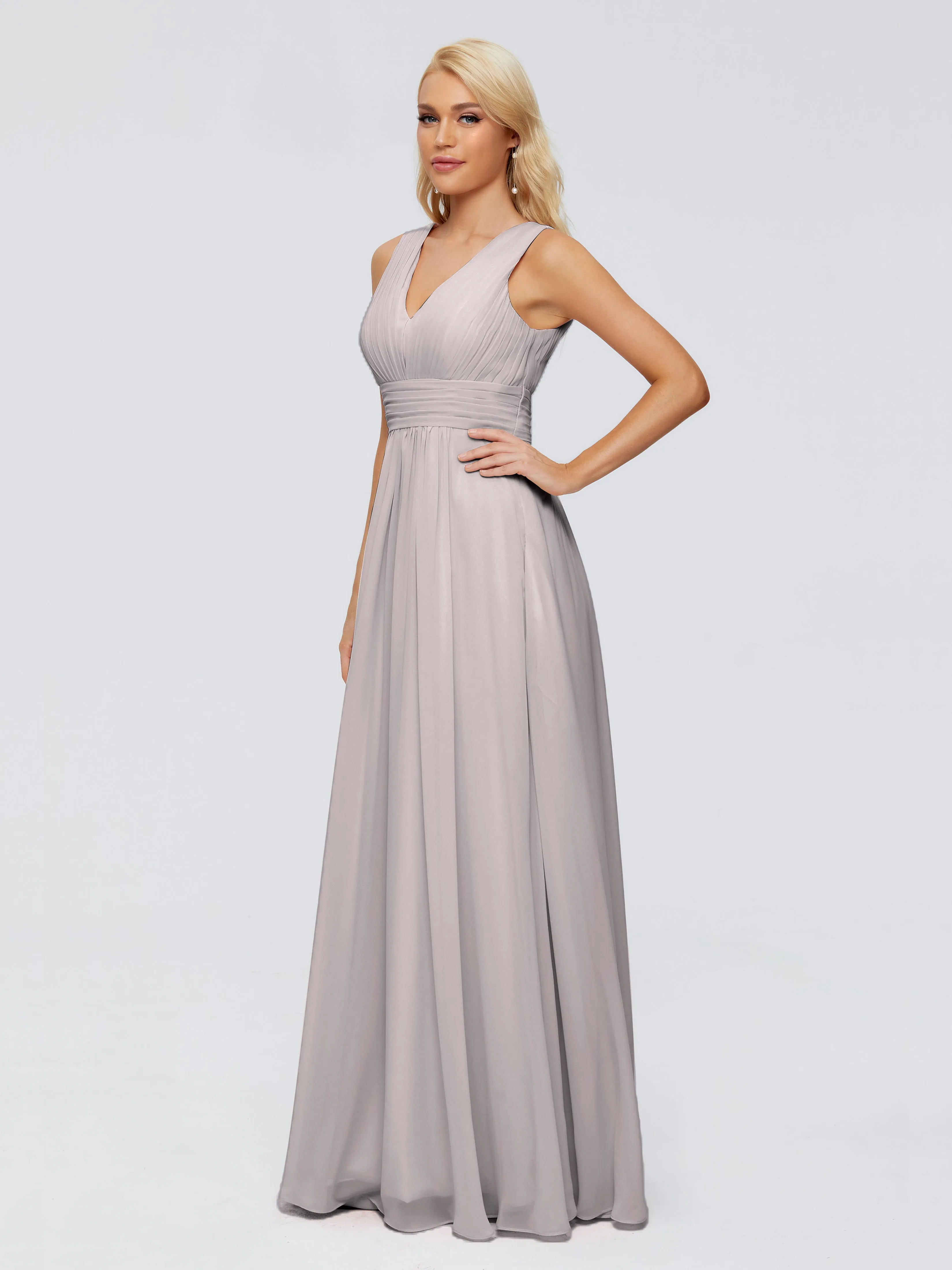 V-Neck Trapeze Strap Evening Dresses