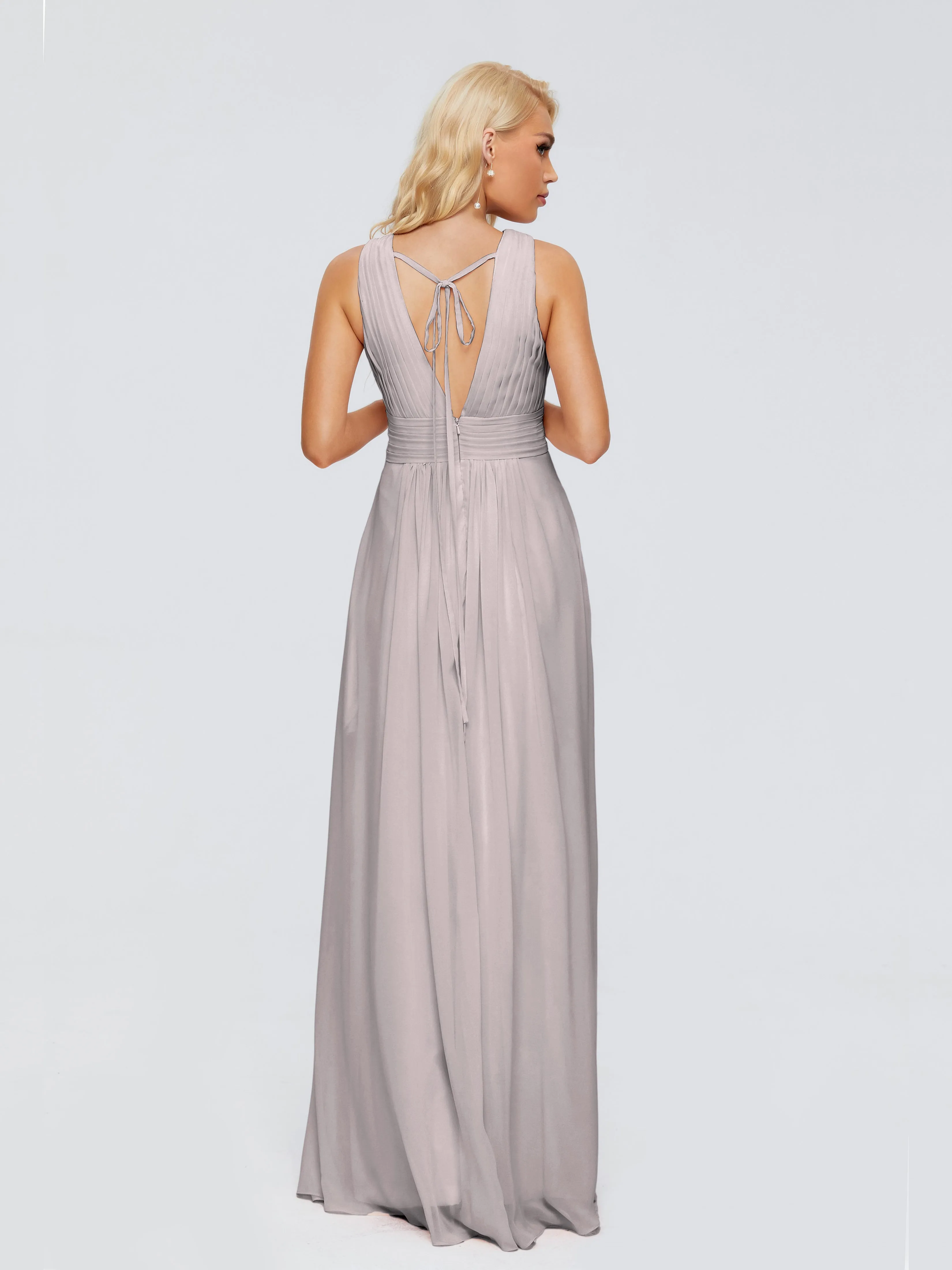 V-Neck Trapeze Strap Evening Dresses