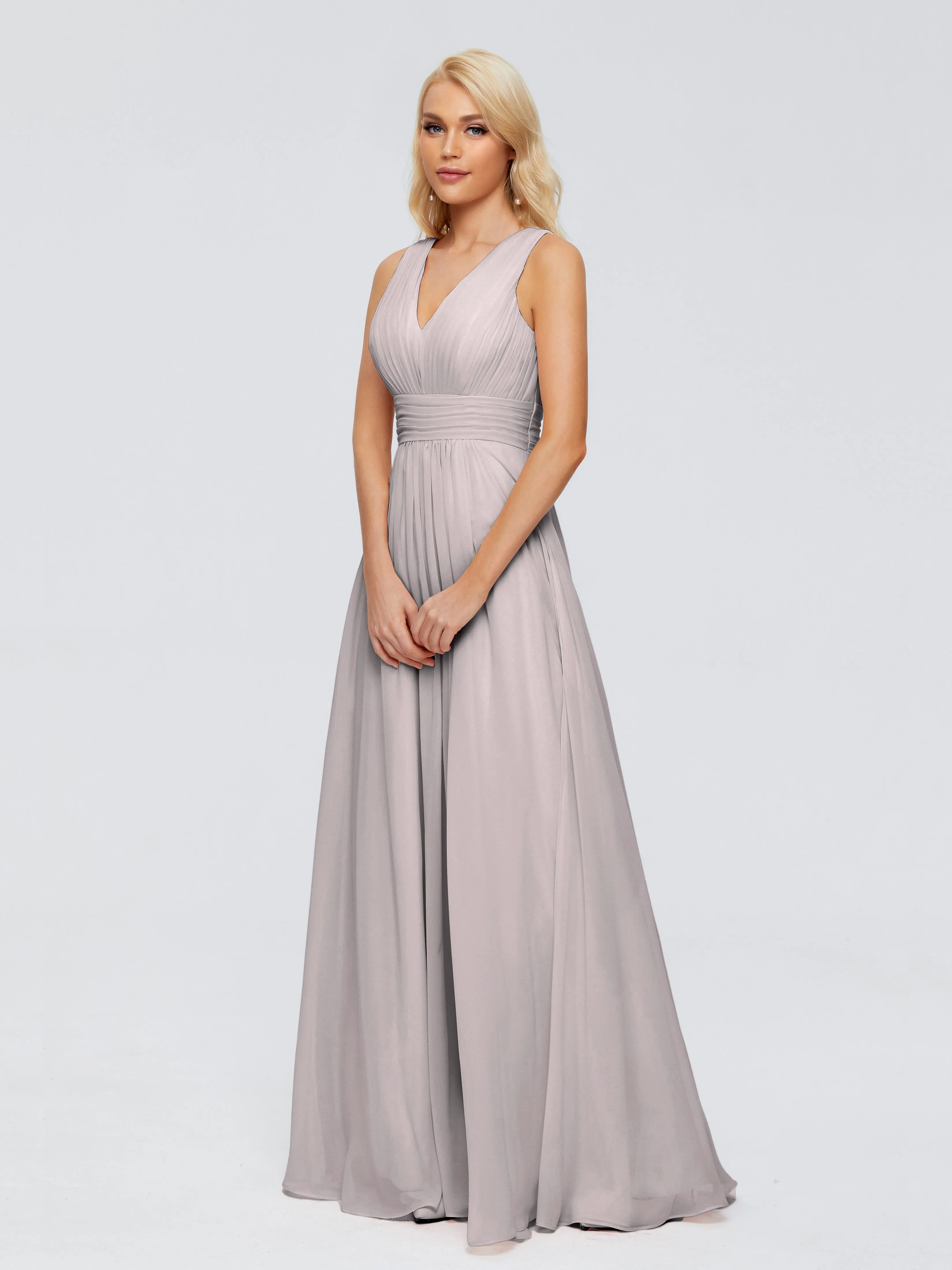 V-Neck Trapeze Strap Evening Dresses