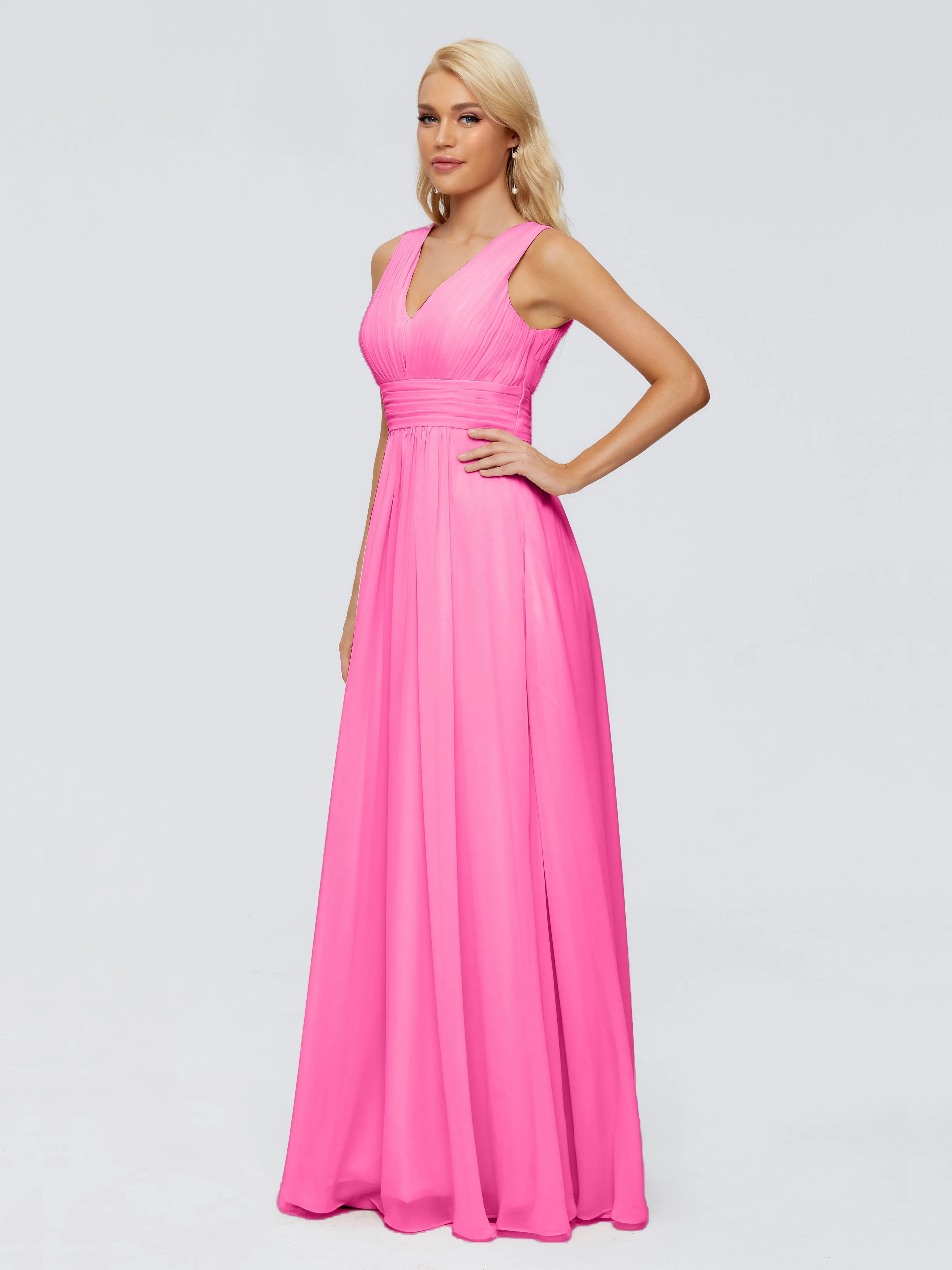 V-Neck Trapeze Strap Evening Dresses