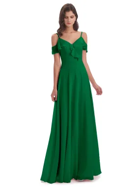 Valentine Off-Shoulder Long Sheath/Column Bridesmaid Dress