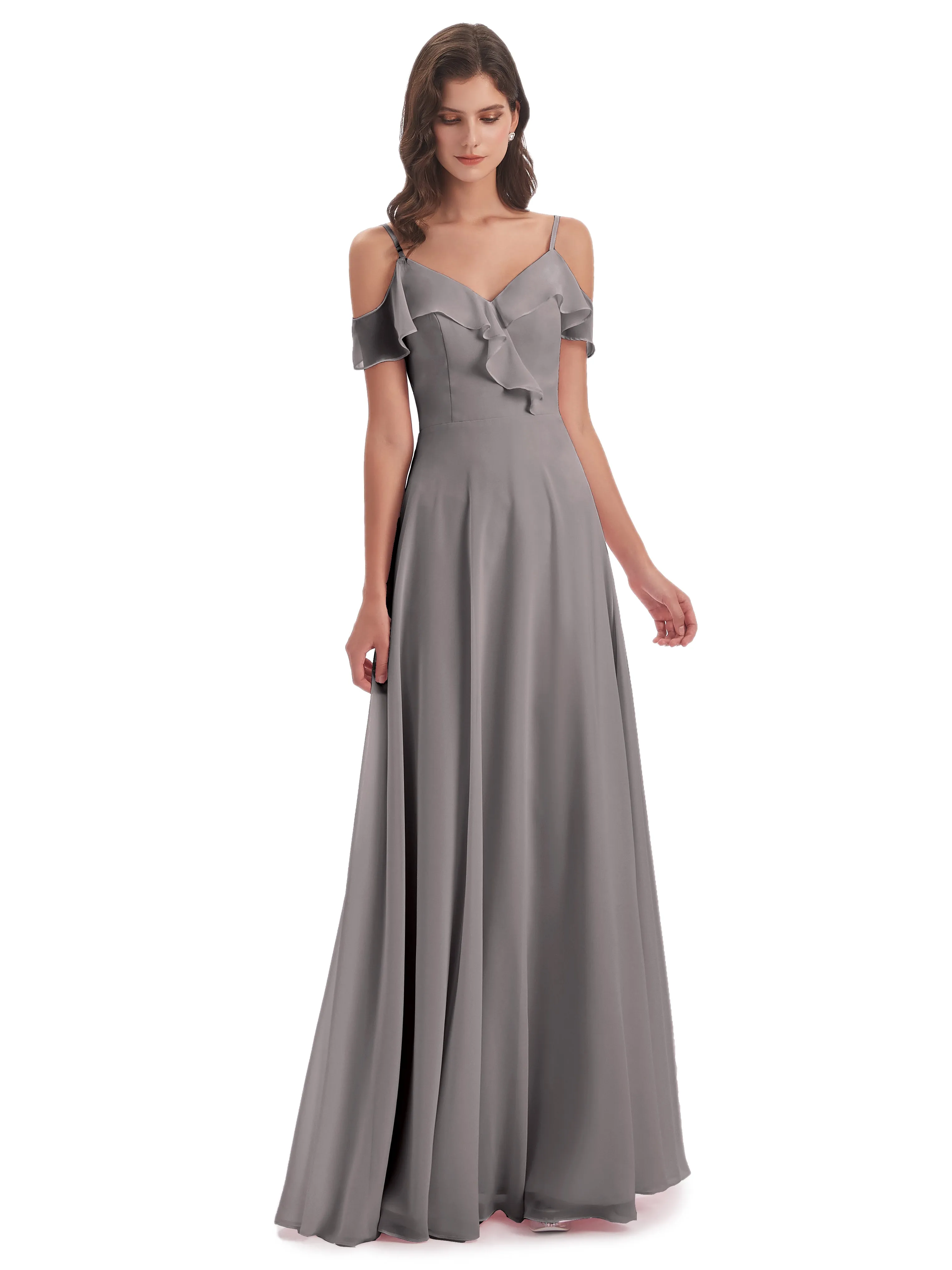 Valentine Off-Shoulder Long Sheath/Column Bridesmaid Dress