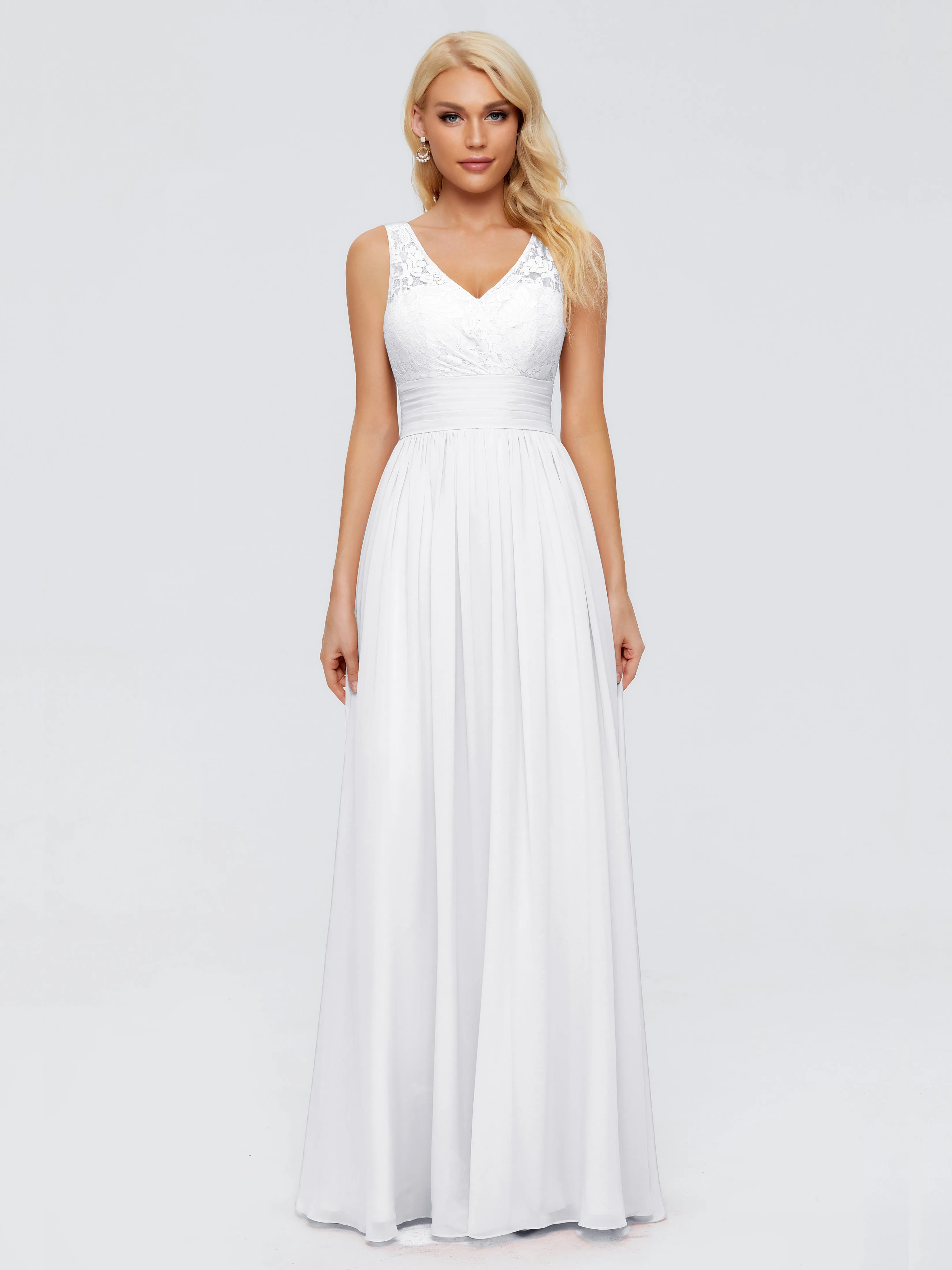 Valerie V-Neck Chiffon Trapèze Bridesmaid Dress