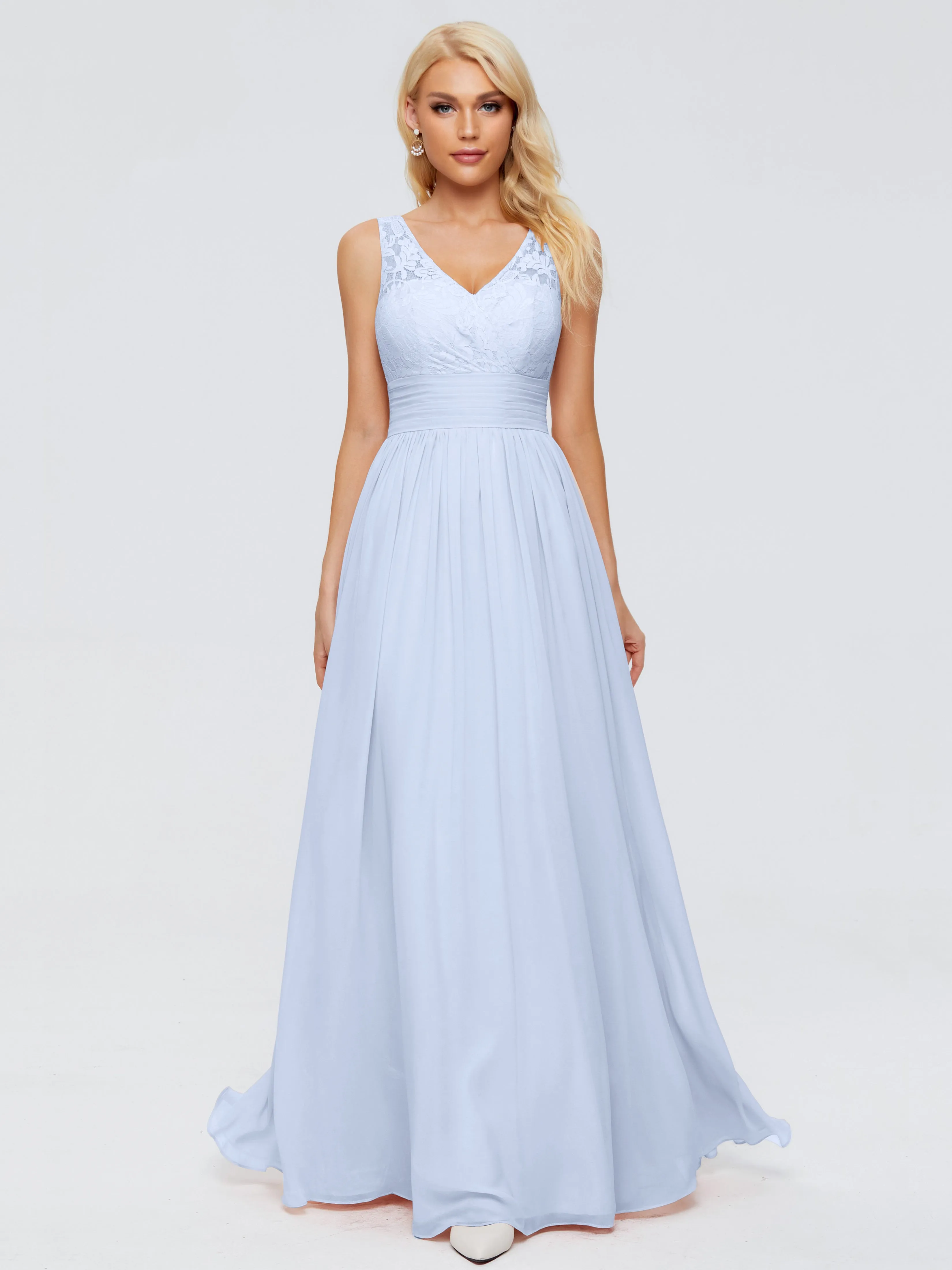 Valerie V-Neck Chiffon Trapèze Bridesmaid Dress