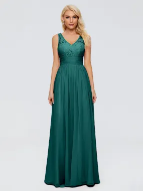 Valerie V-Neck Chiffon Trapèze Bridesmaid Dress