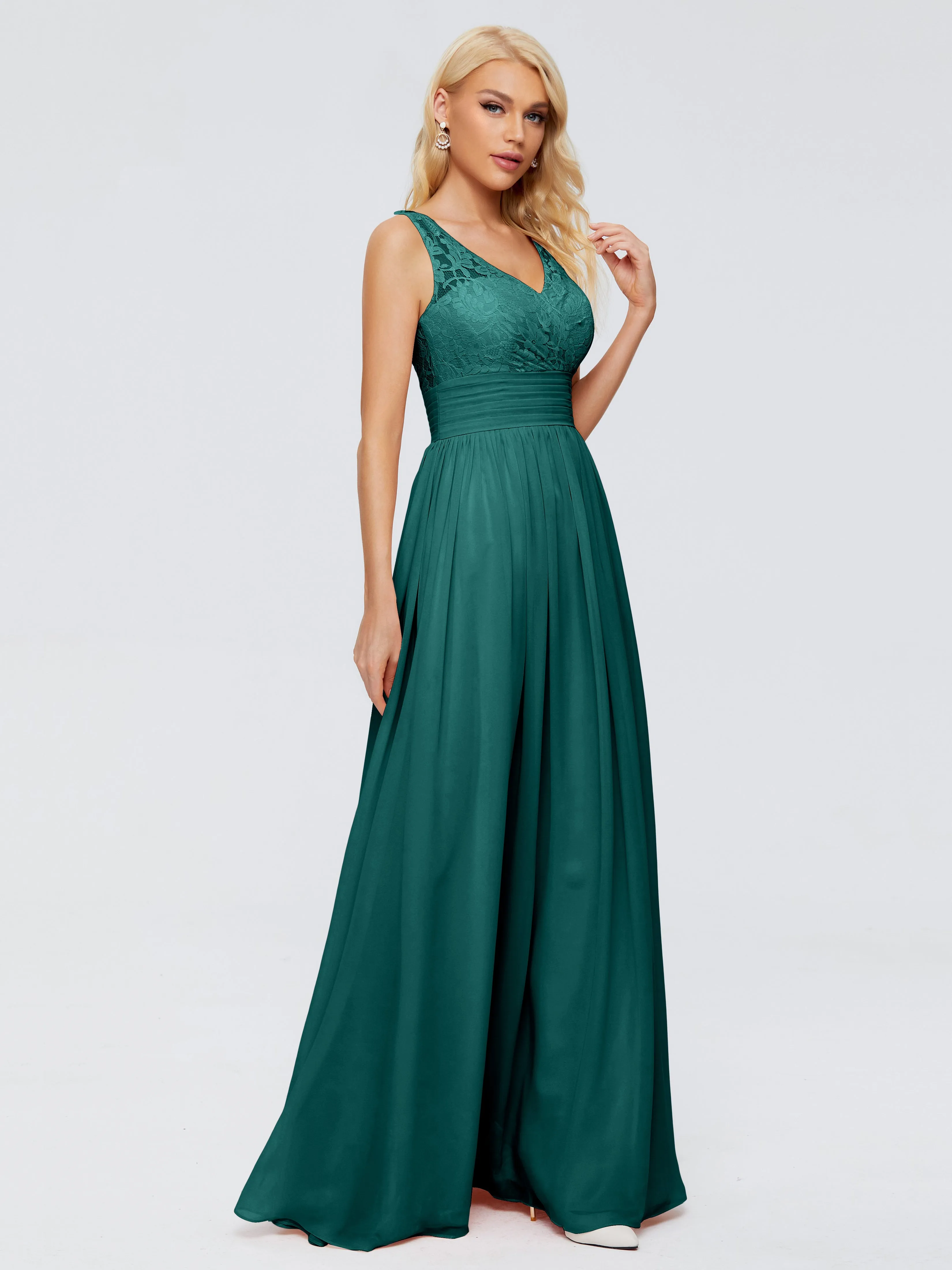 Valerie V-Neck Chiffon Trapèze Bridesmaid Dress