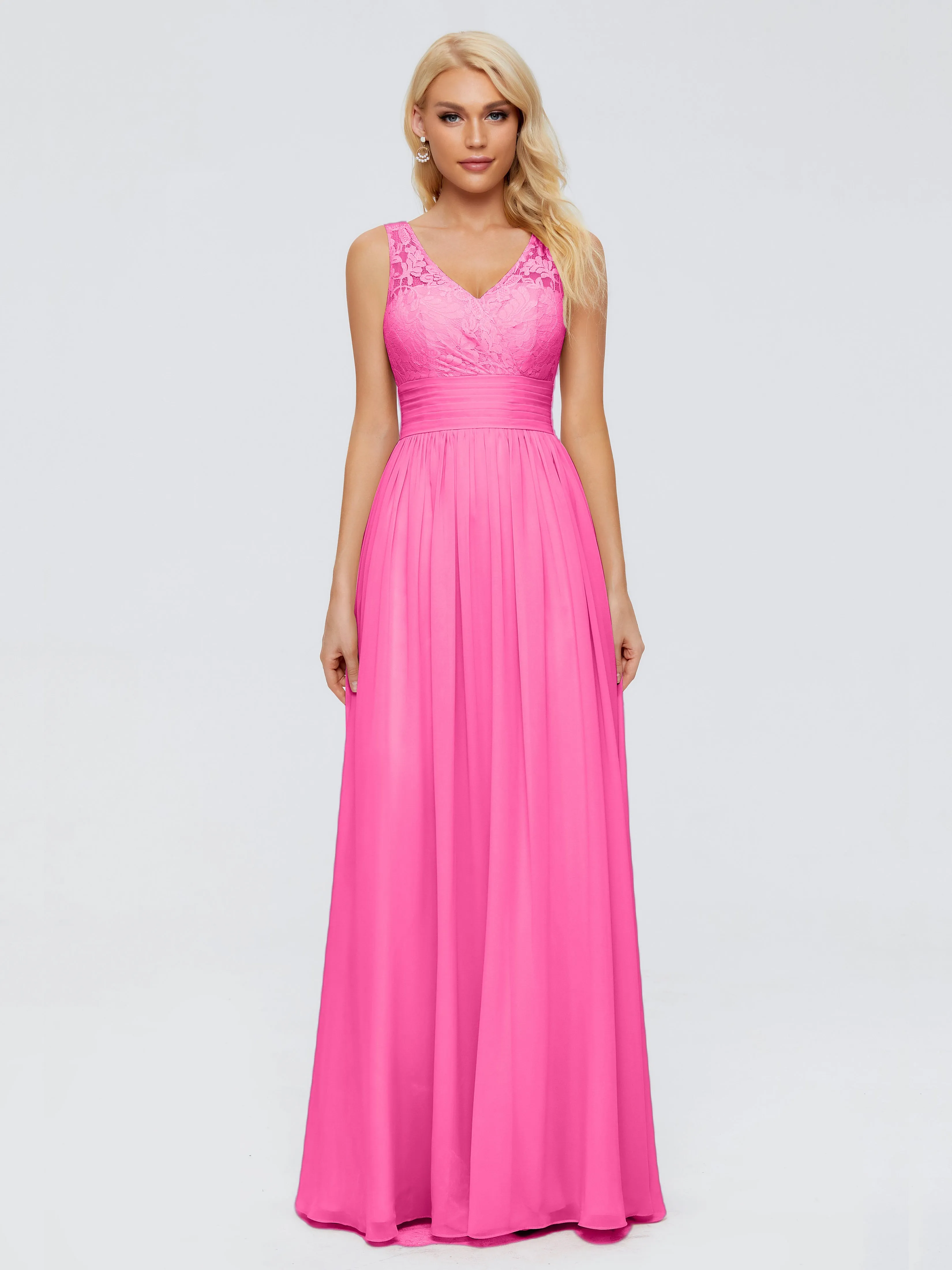 Valerie V-Neck Chiffon Trapèze Bridesmaid Dress