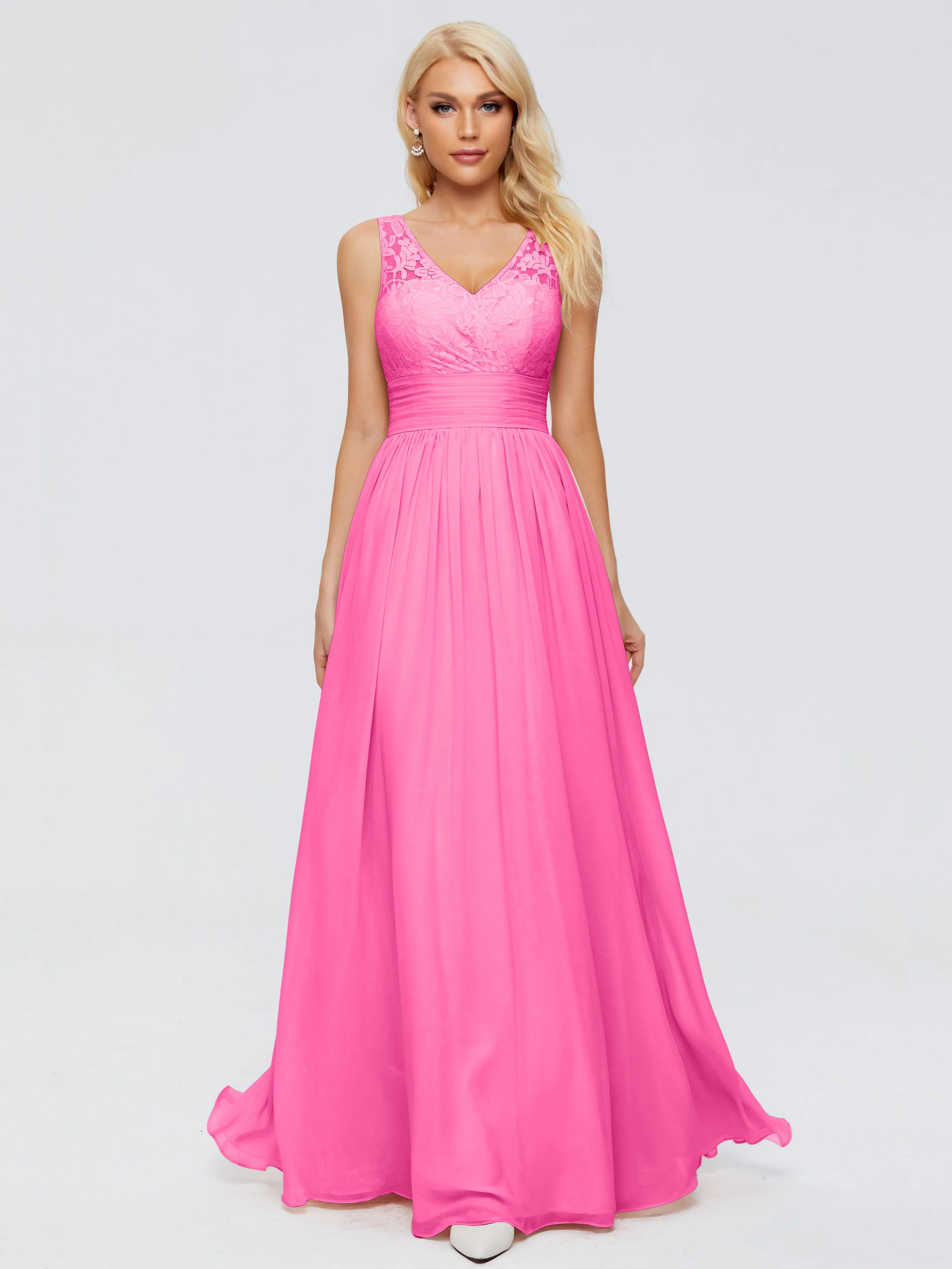 Valerie V-Neck Chiffon Trapèze Bridesmaid Dress