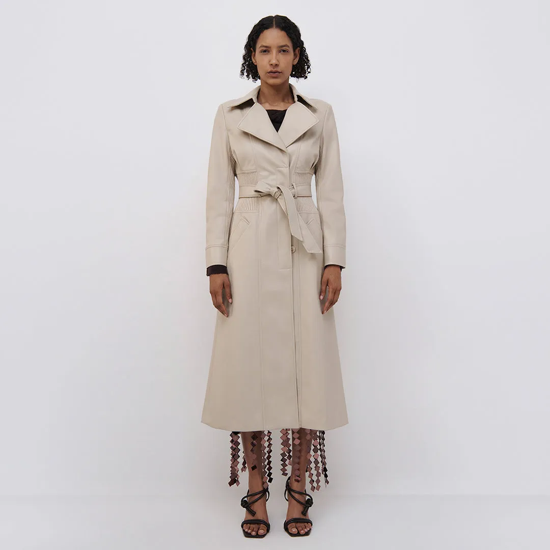 Vegan Leather Trench Coat