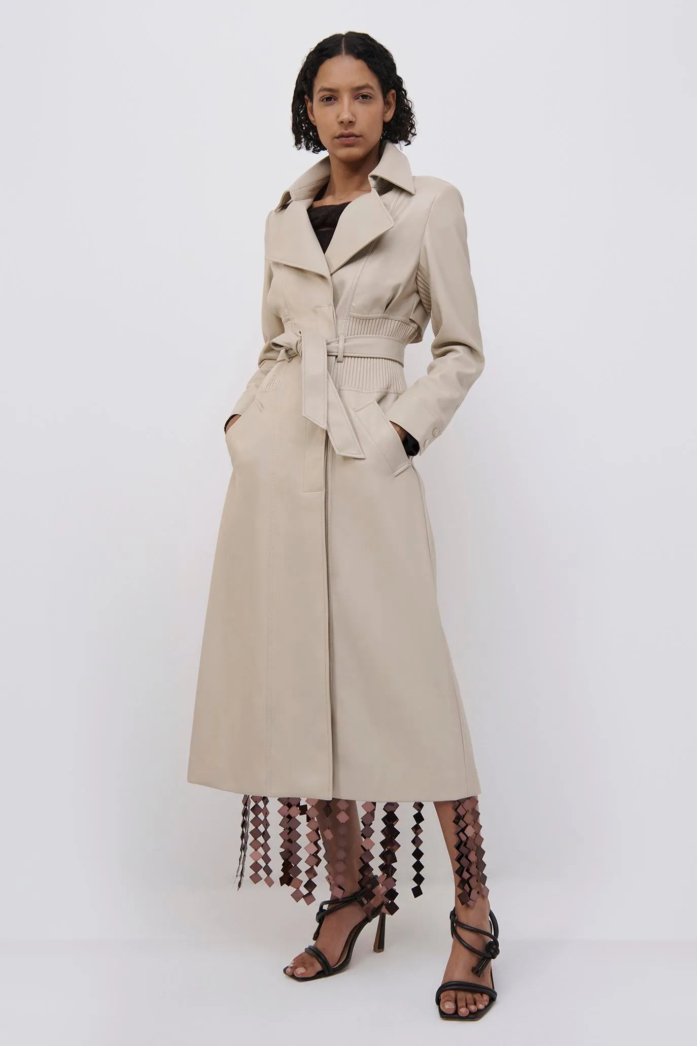 Vegan Leather Trench Coat