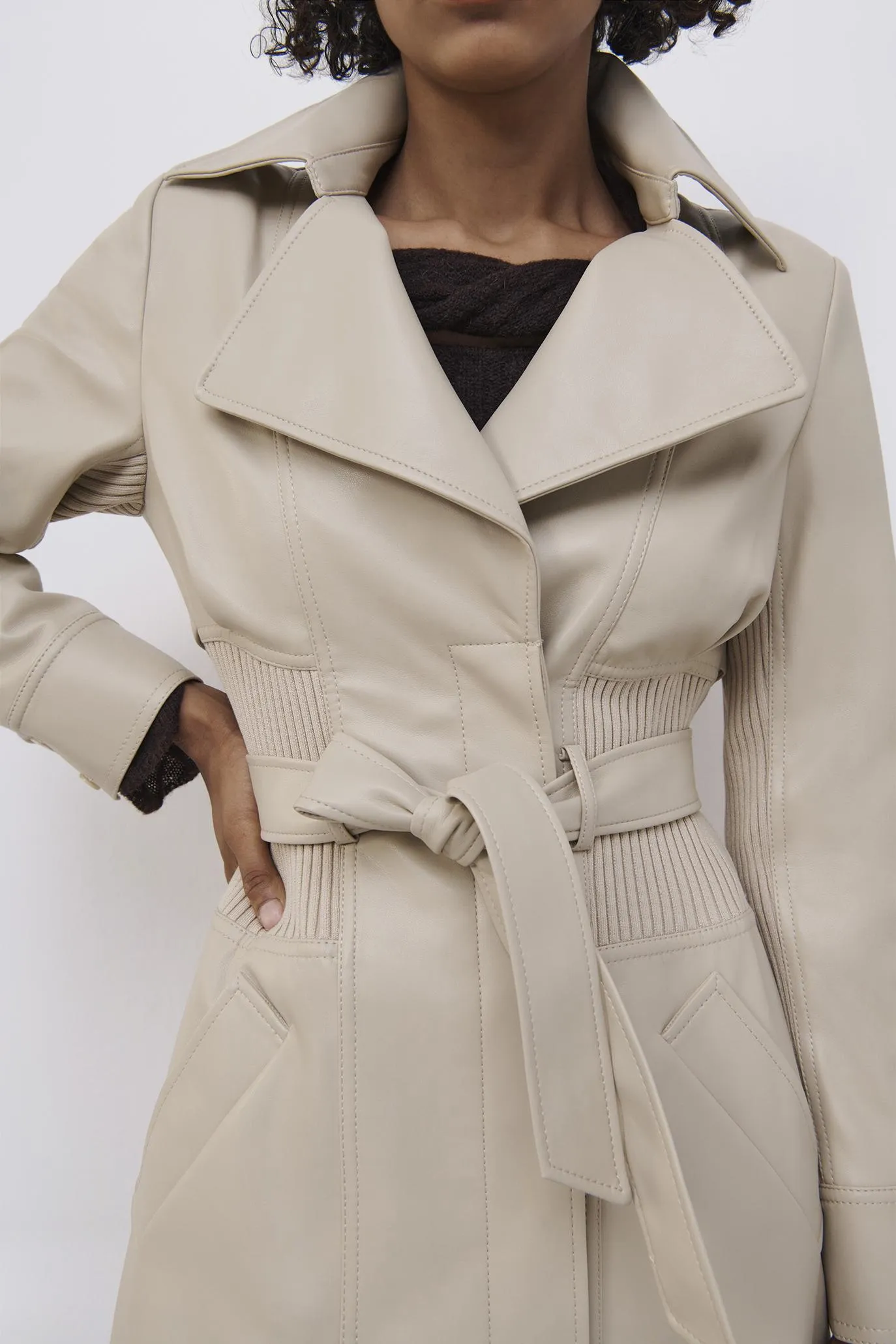 Vegan Leather Trench Coat