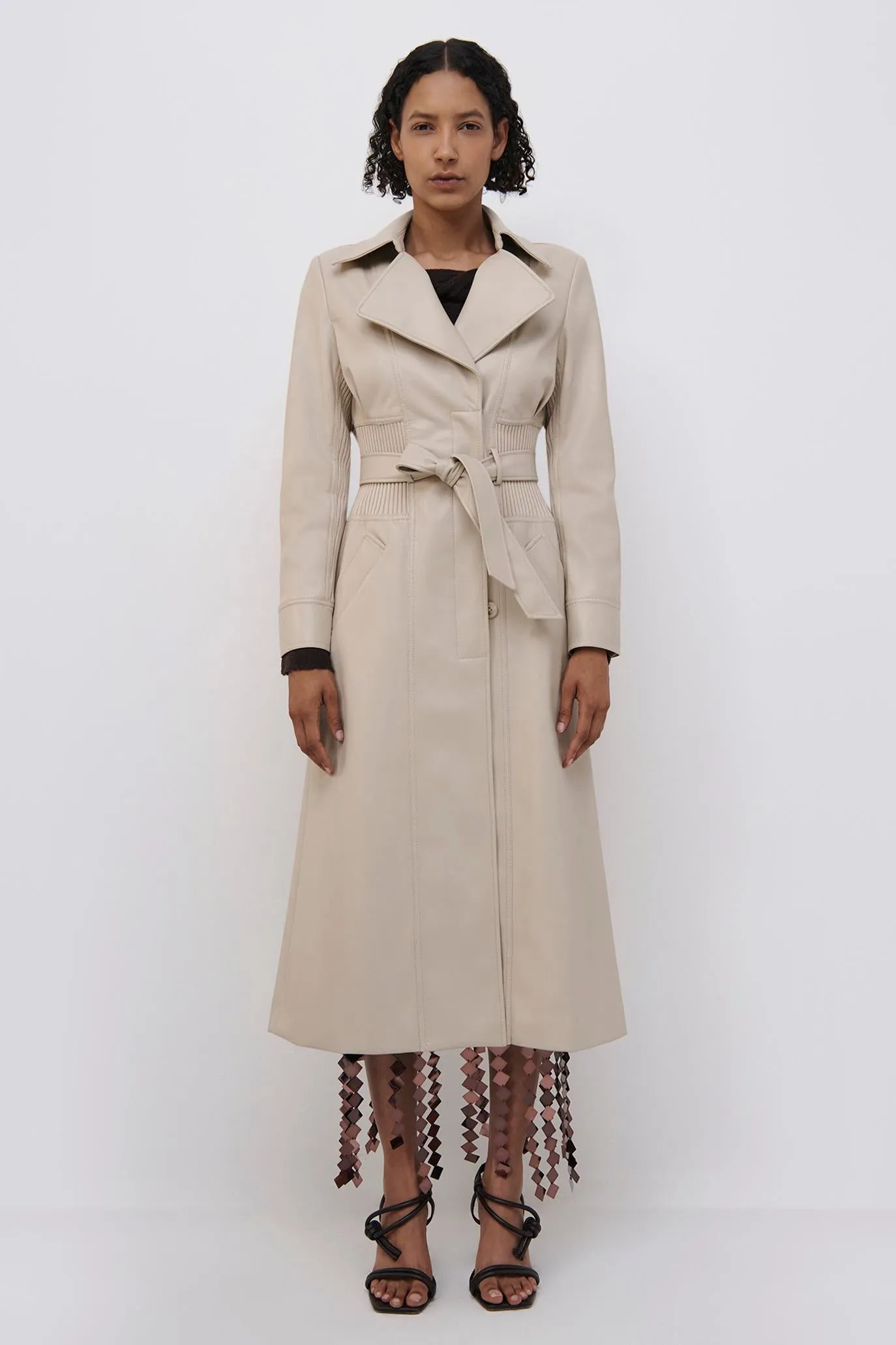 Vegan Leather Trench Coat