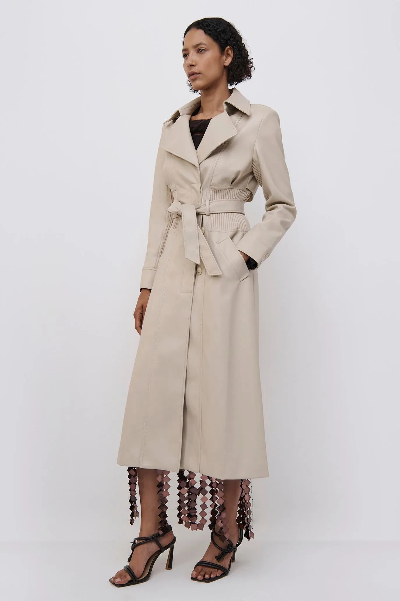 Vegan Leather Trench Coat